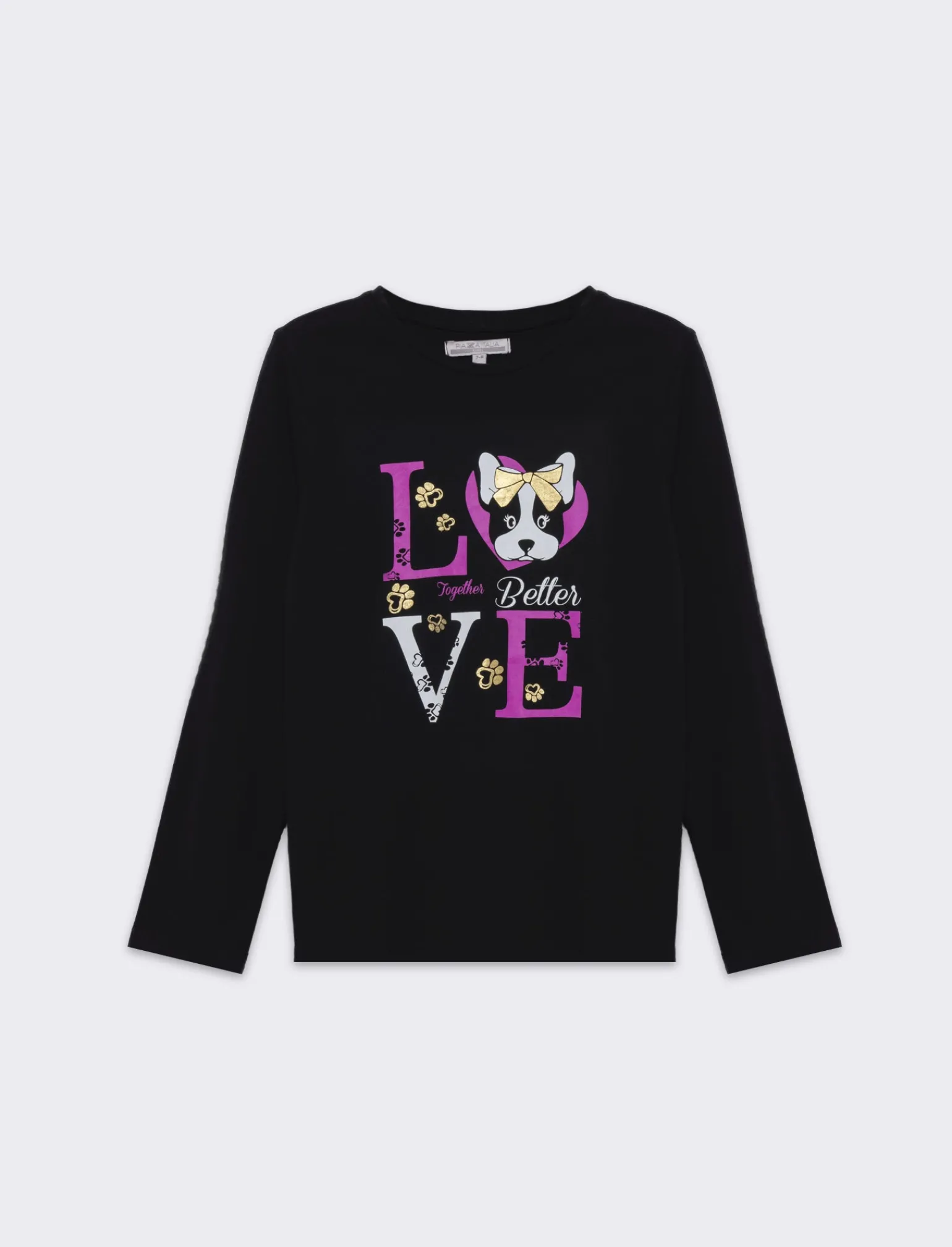 Piazza Italia Bambina | T-Shirt E Top<Maglietta girocollo con stampa colorata e lucida - Nero