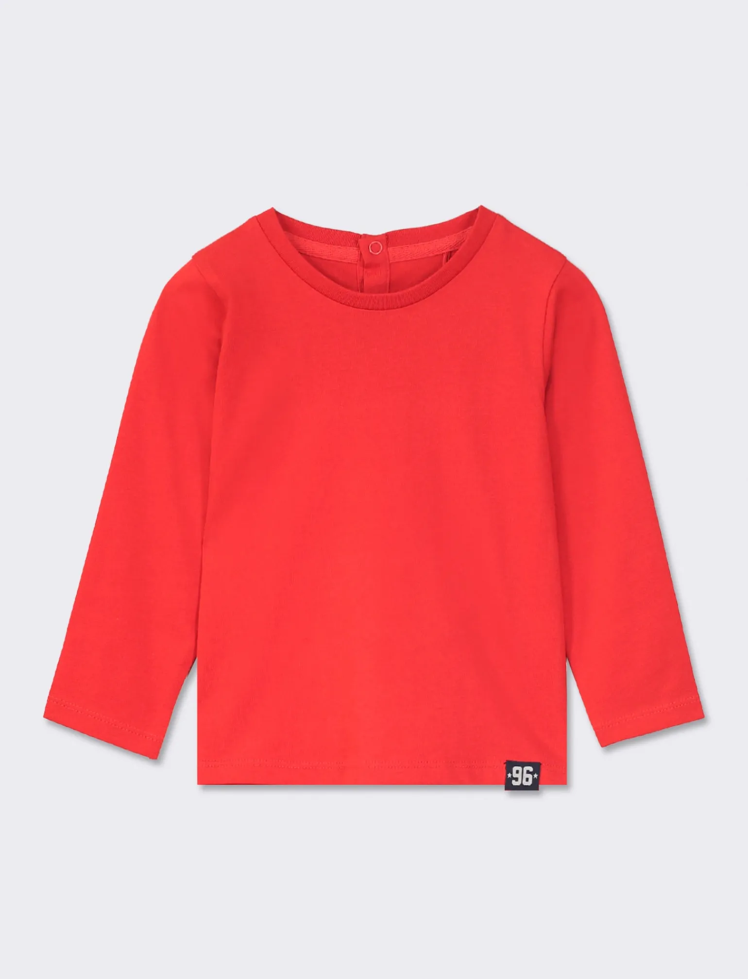 Piazza Italia T-Shirt E Top<Maglietta girocollo manica lunga in cotone, tinta unita con etichetta tessita al fondo -