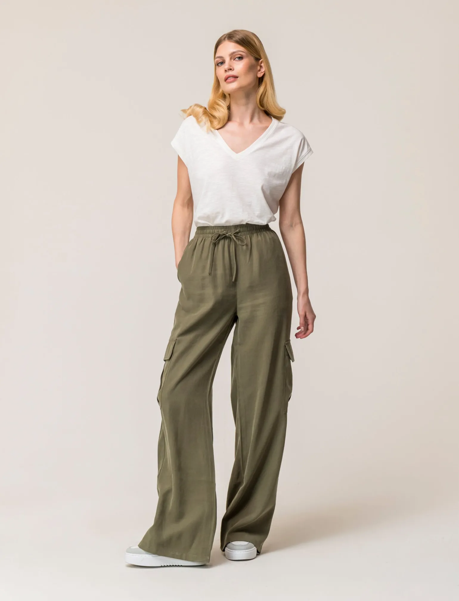 Donna Piazza Italia Donna | T-Shirt E Top<Maglietta mezza manica in tessuto slub di cotone scollo a V - latte