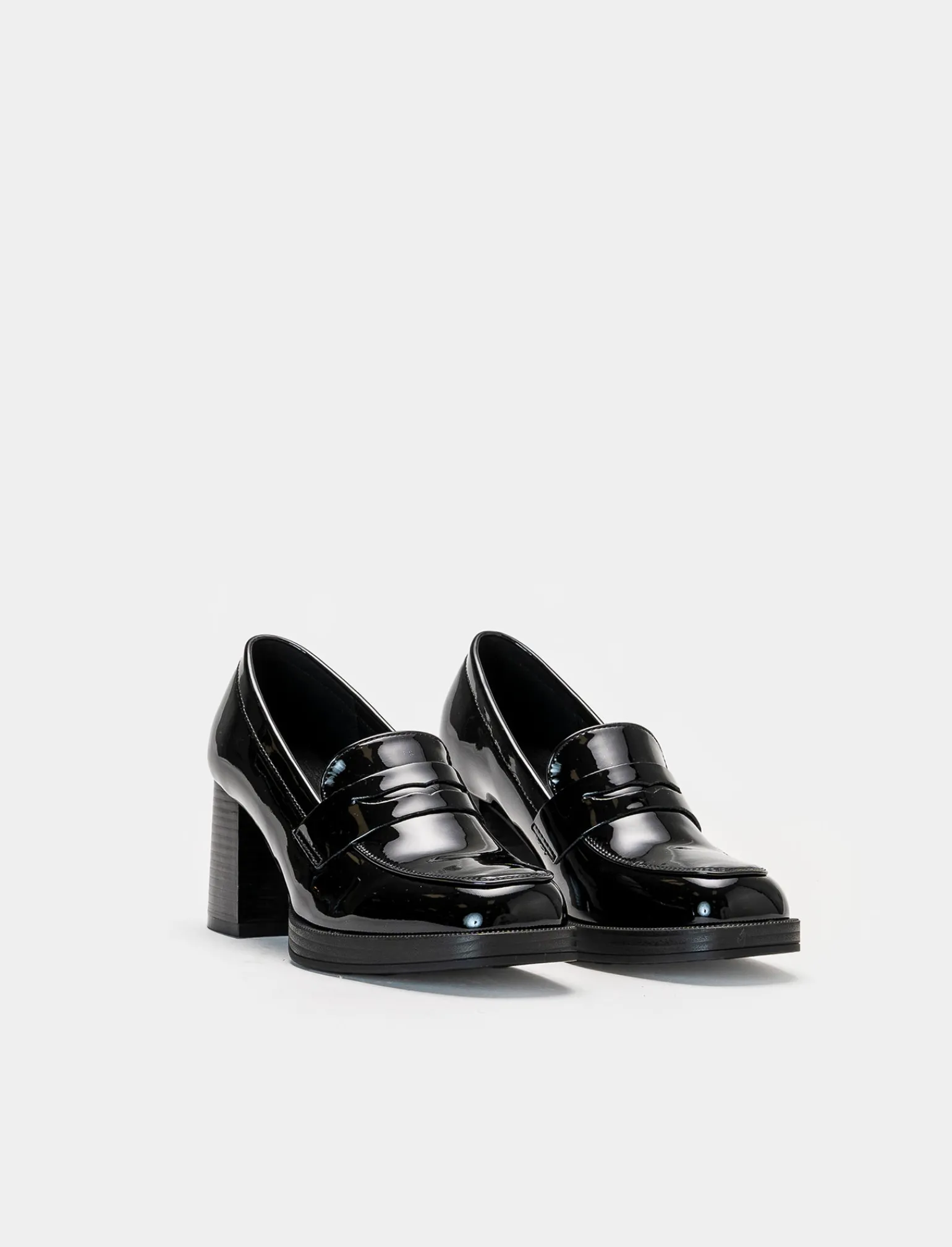 Donna Piazza Italia Donna | Stringate<Mocassino di vernice con punta quadrata - Nero