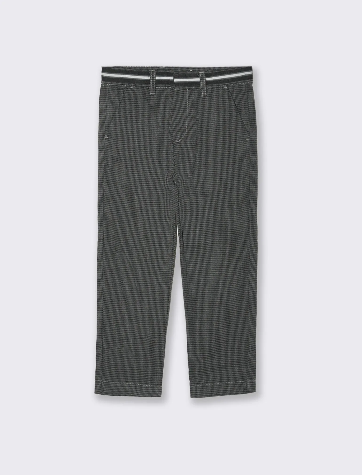 Bambino Piazza Italia Bambino | Pantaloni<Panatloni da bambino tessuto a maglia fantasia pied de poule con apertura frontale con zip - Pied de poule