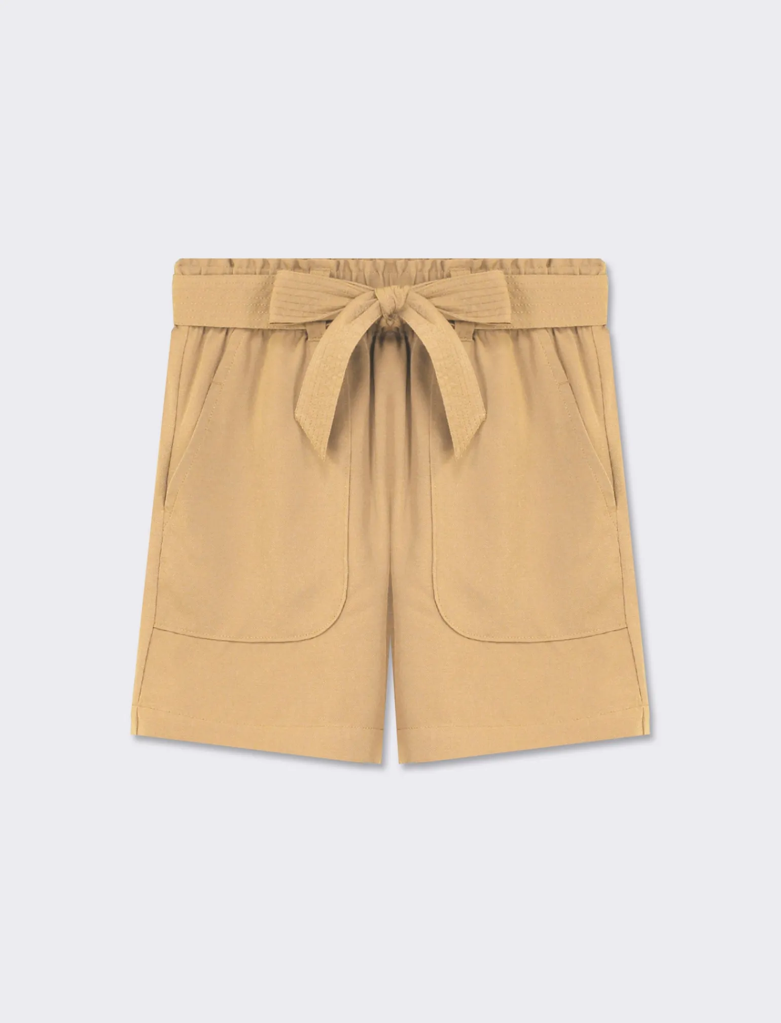Donna Piazza Italia Donna<Pantaloncino ampio con cintura. Vita alta con elastico on vita e tasche davanti - fieno