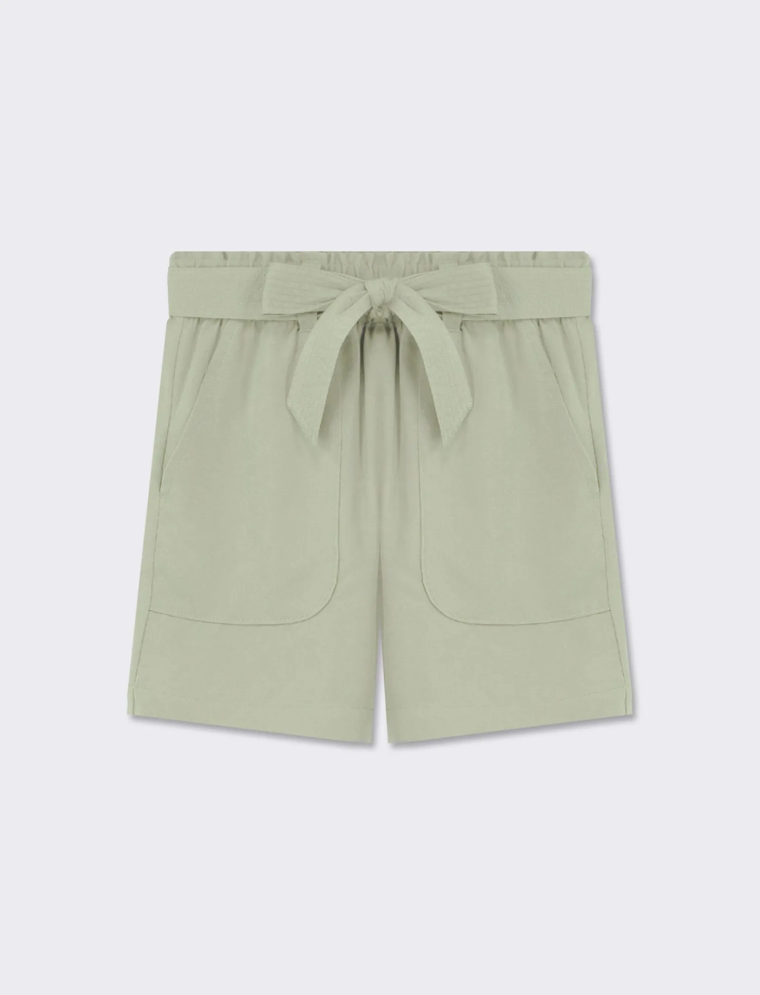 Donna Piazza Italia Donna<Pantaloncino ampio con cintura. Vita alta con elastico on vita e tasche davanti - salvia