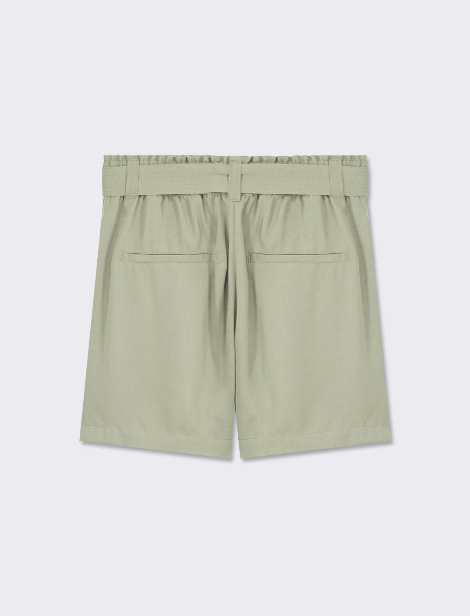 Donna Piazza Italia Donna<Pantaloncino ampio con cintura. Vita alta con elastico on vita e tasche davanti - salvia