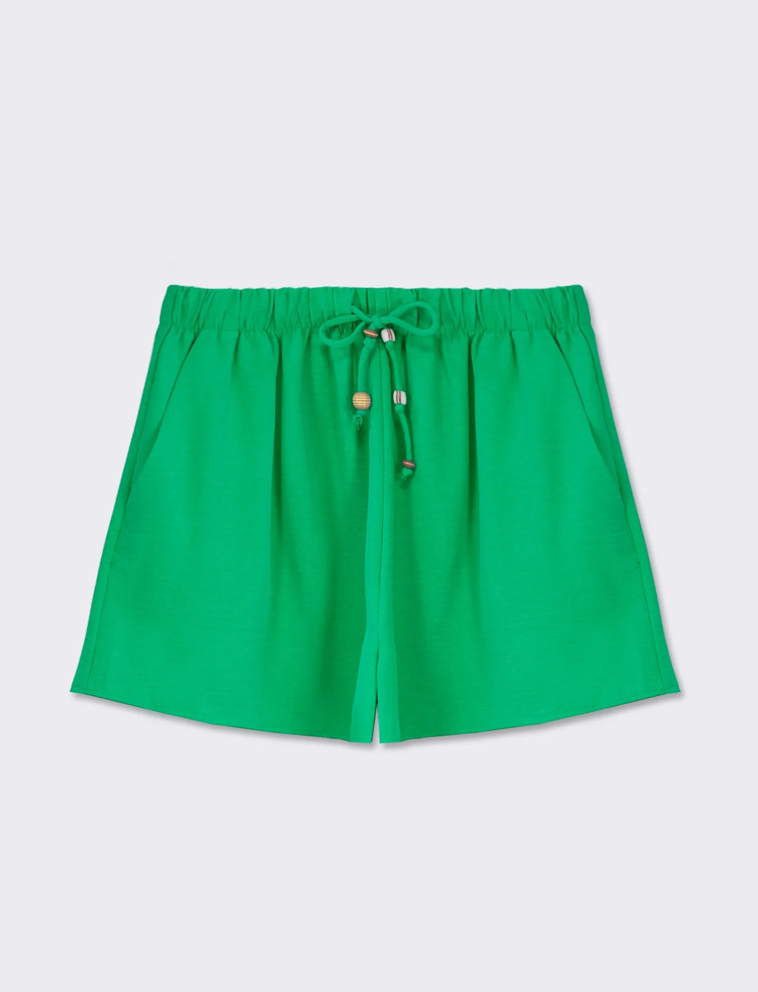 Donna Piazza Italia Donna<Pantaloncino in tessuto fluido e coulisse con charms - mela