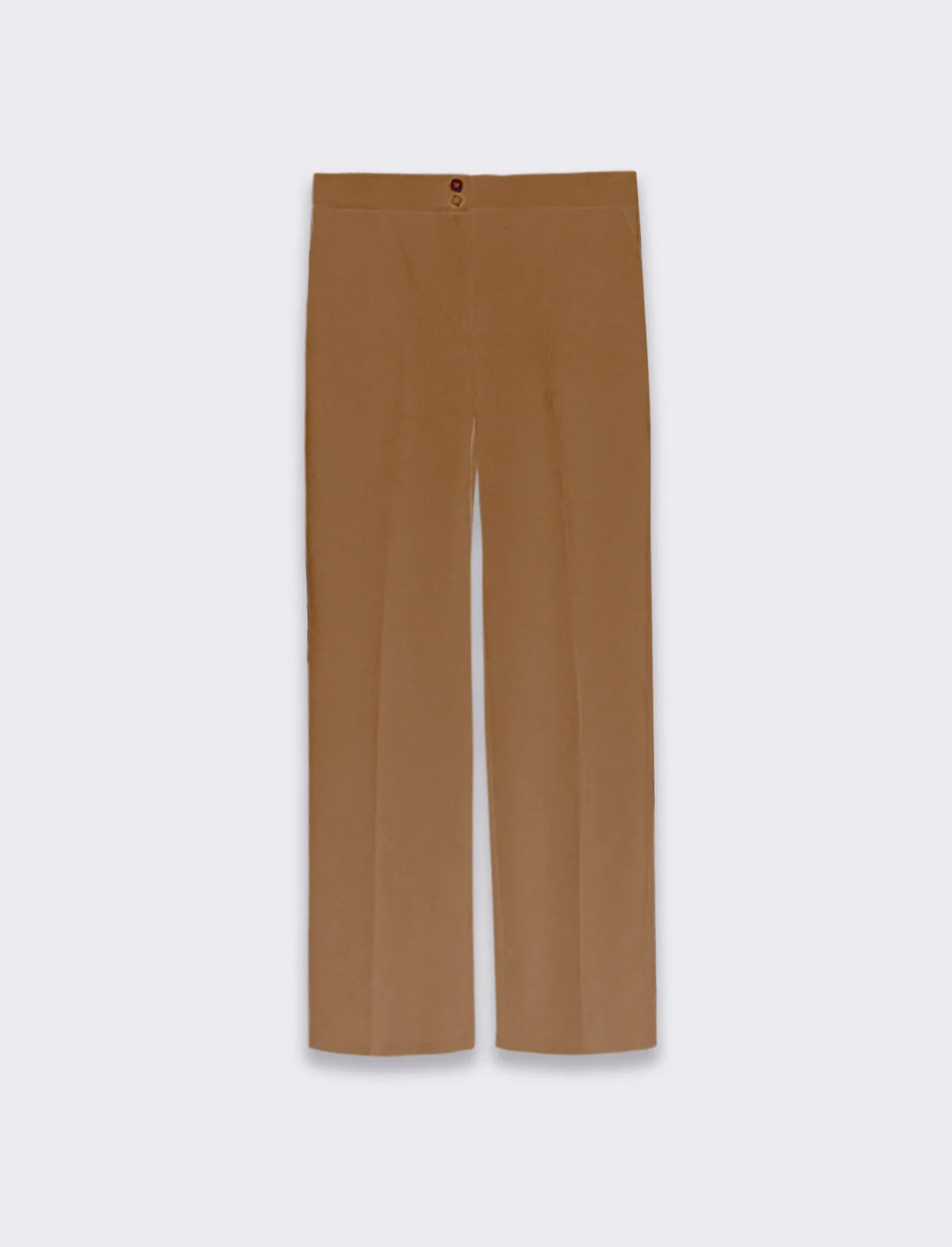 Donna Piazza Italia Pantaloni<Pantalone a vita alta con chiusura a doppio bottone e zip - tabacco