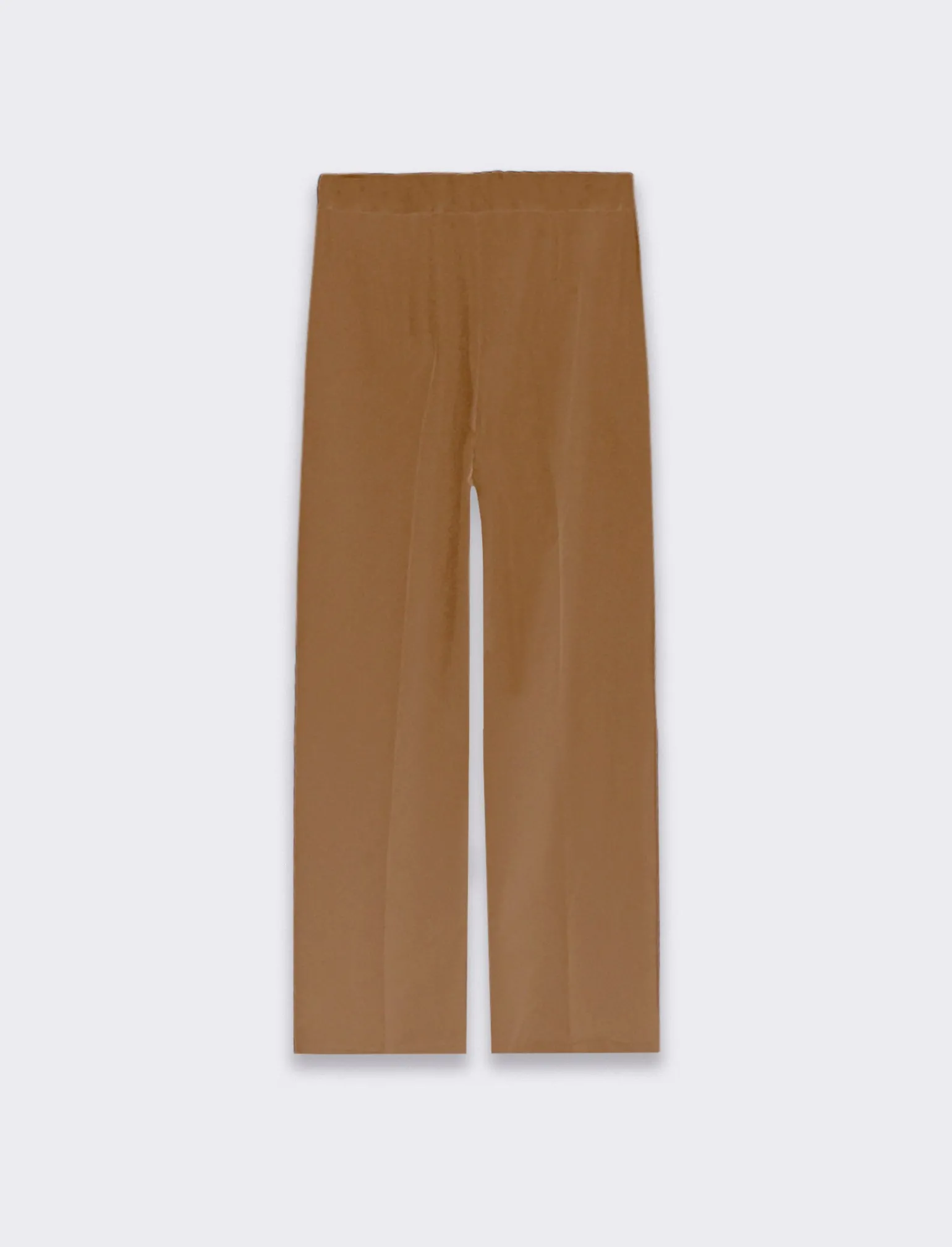 Donna Piazza Italia Pantaloni<Pantalone a vita alta con chiusura a doppio bottone e zip - tabacco