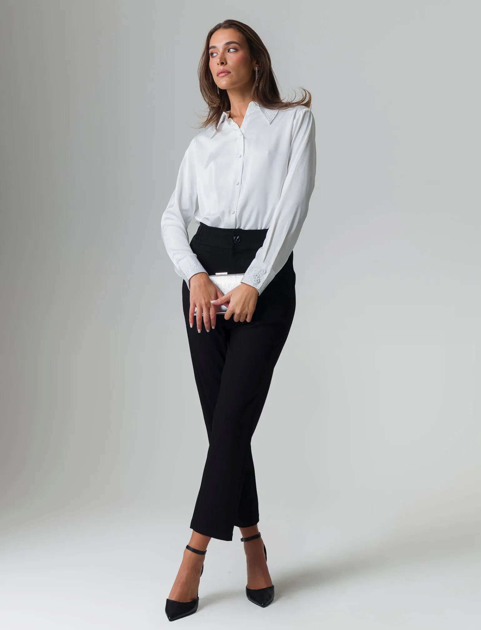 Donna Piazza Italia Donna | Pantaloni<Pantalone alla caviglia a vita alta ed elastico in vita vestibilità slim -
