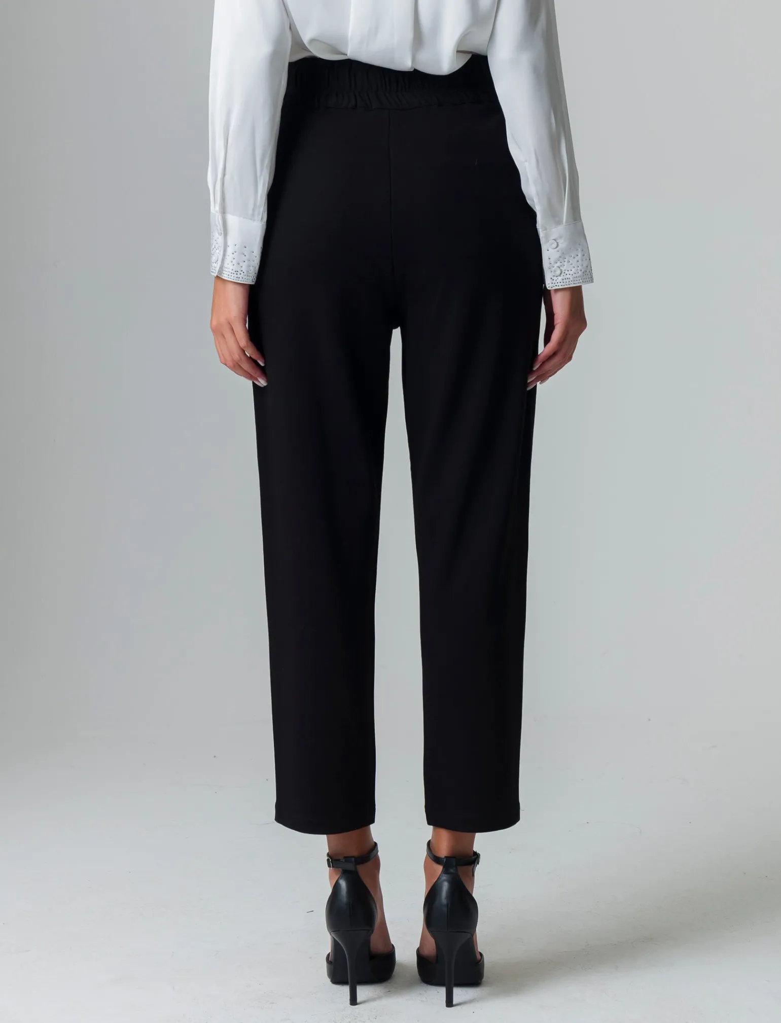 Donna Piazza Italia Donna | Pantaloni<Pantalone alla caviglia a vita alta ed elastico in vita vestibilità slim -