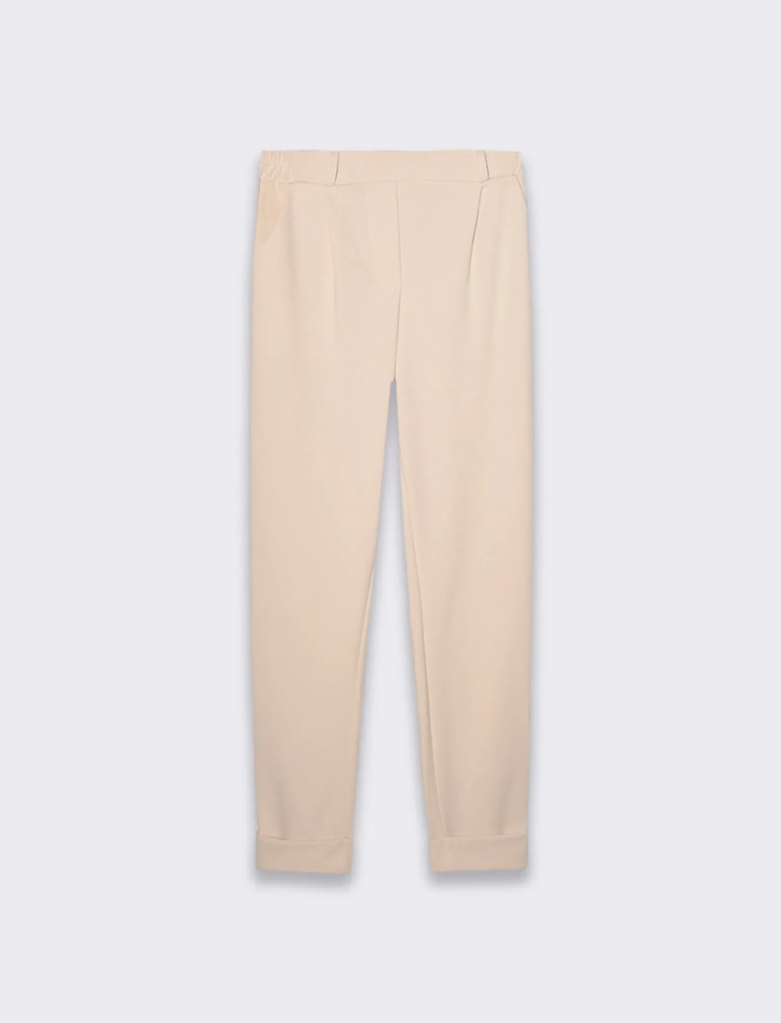 Donna Piazza Italia Donna | Pantaloni<Pantalone basico con elastico in vita e risvolto alle caviglie - burro