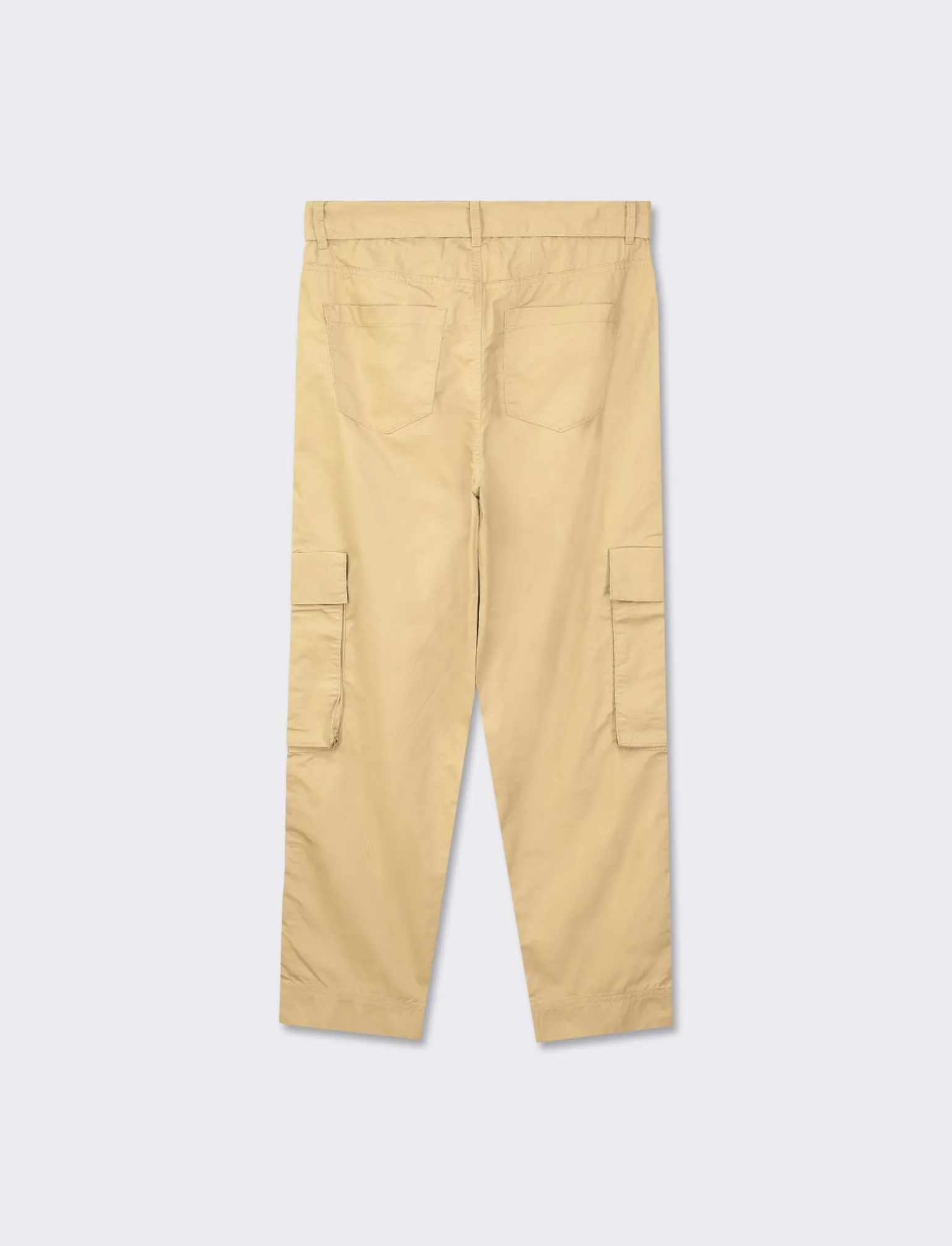 Donna Piazza Italia Pantaloni<Pantalone cargo loose con fusciacca in tessuto fisso - fieno
