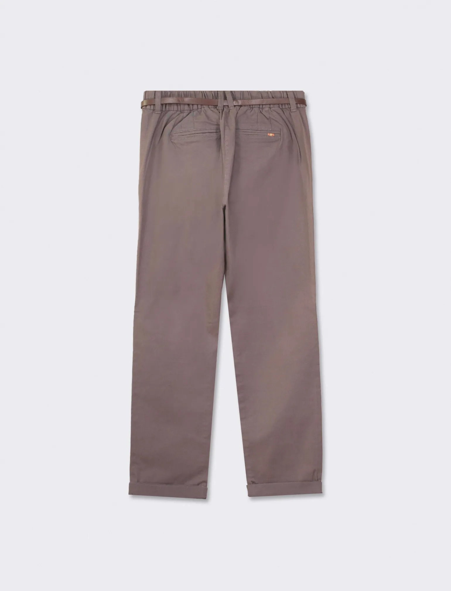 Donna Piazza Italia Donna | Pantaloni<Pantalone chino colorato con cintura e tessuto comfort elasticizzato, vestibilità regular - piombo