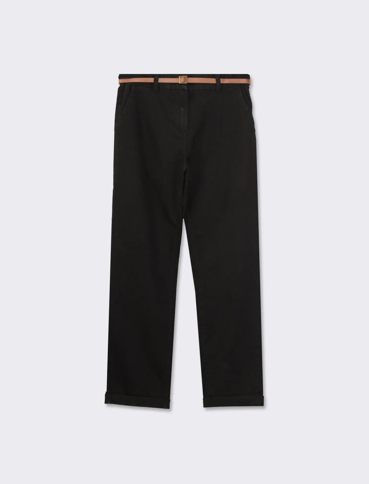 Donna Piazza Italia Donna | Pantaloni<Pantalone chino colorato con cintura e tessuto comfort elasticizzato, vestibilità regular -