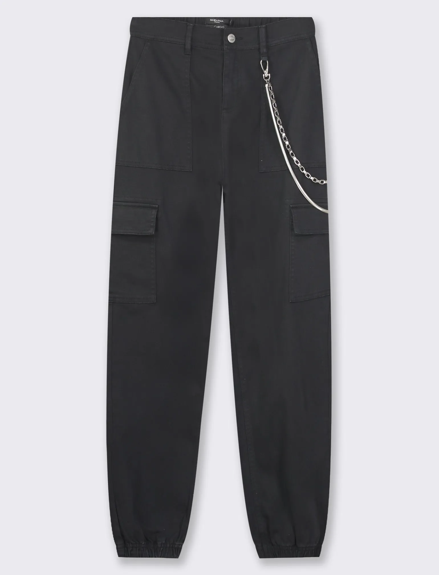 Donna Piazza Italia Donna | Pantaloni<Pantalone colorato con tasconi applicati e catena di tessuto elastico con vestibilita comfort -