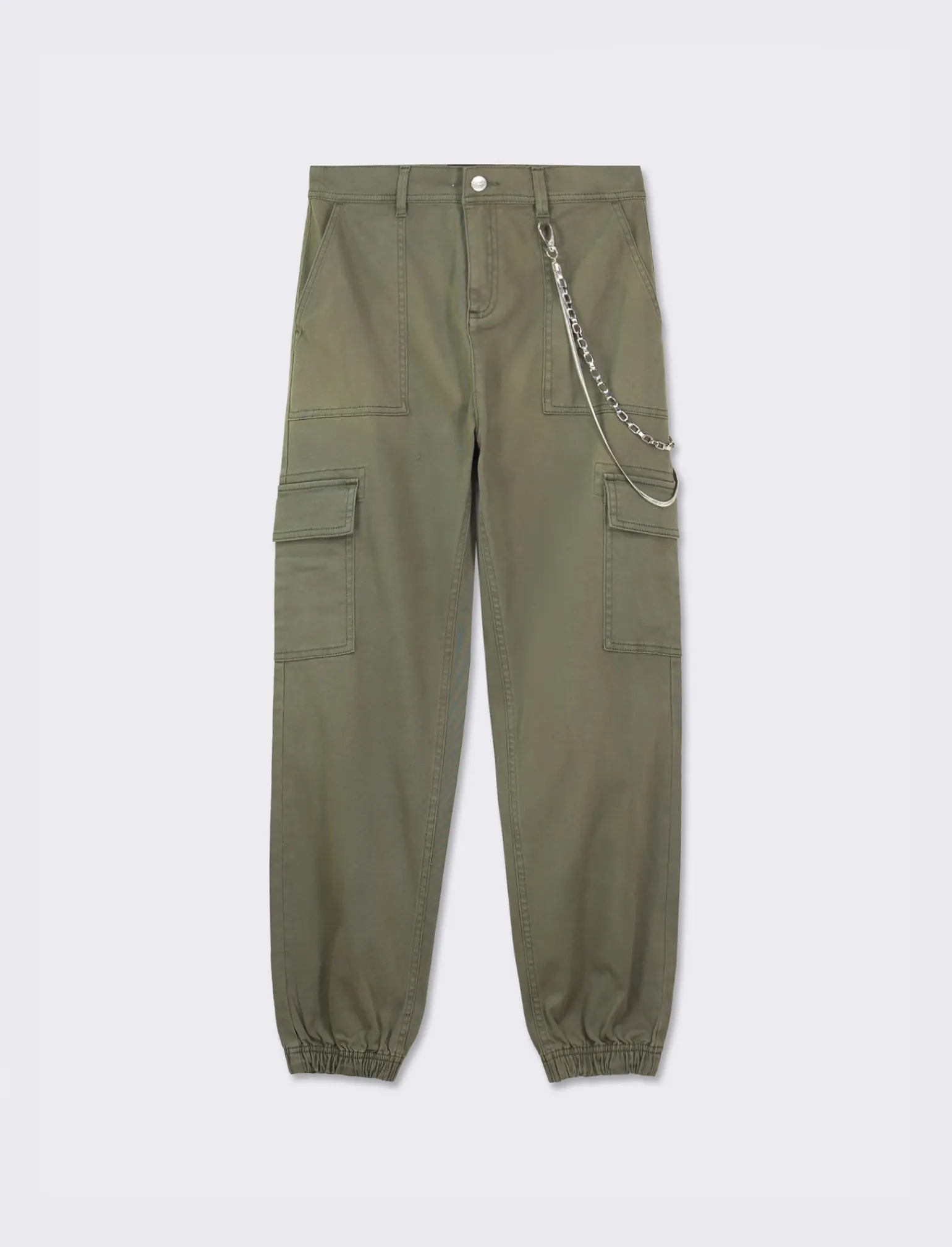 Donna Piazza Italia Donna | Pantaloni<Pantalone colorato con tasconi applicati e catena di tessuto elastico con vestibilita comfort - Ve.milit.