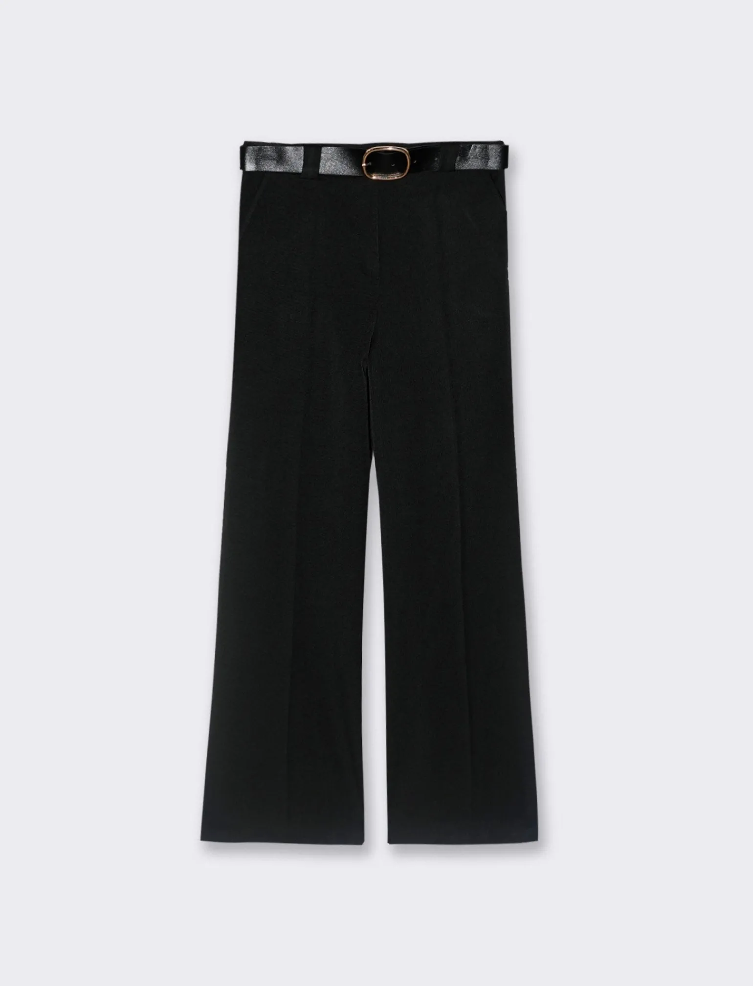 Donna Piazza Italia Pantaloni<Pantalone con cintura con elastico in vita - Nero