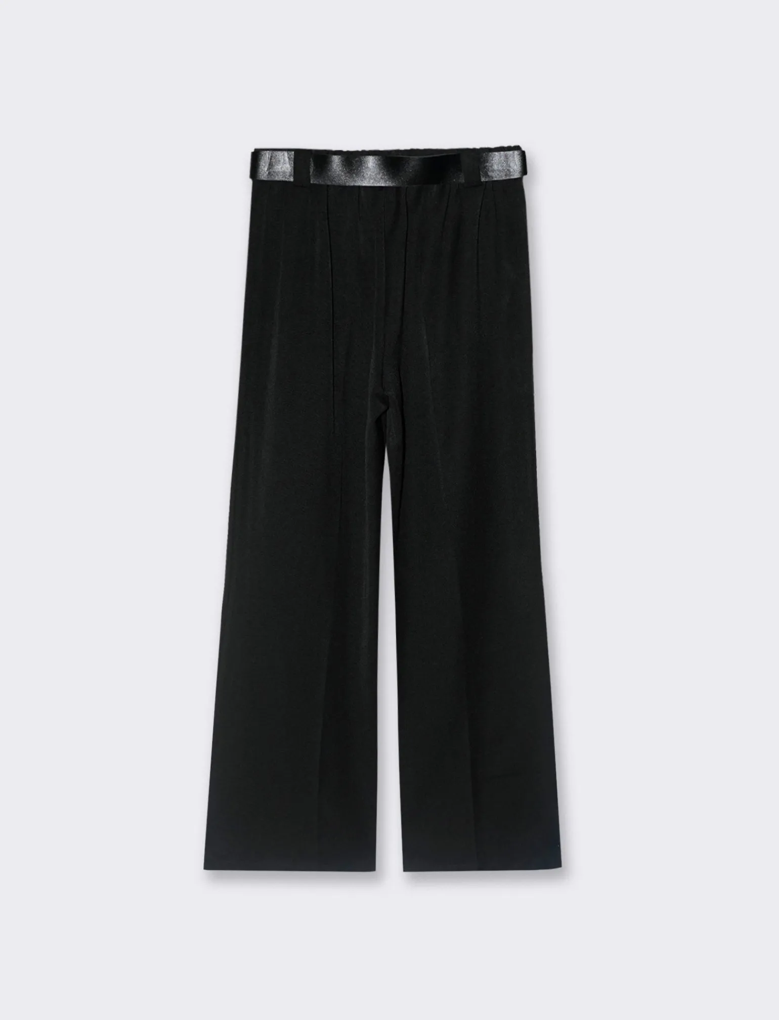 Donna Piazza Italia Pantaloni<Pantalone con cintura con elastico in vita - Nero