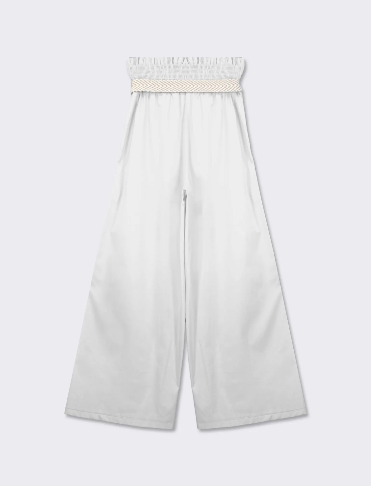 Donna Piazza Italia Donna<Pantalone cotone con elastico in vita e cinura -