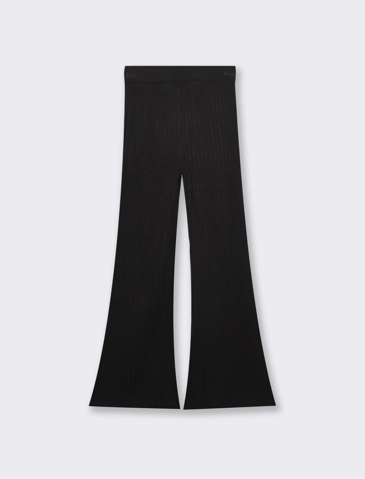Donna Piazza Italia Pantaloni<Pantalone flare con elastico in vita e lavorazione a coste larghe -