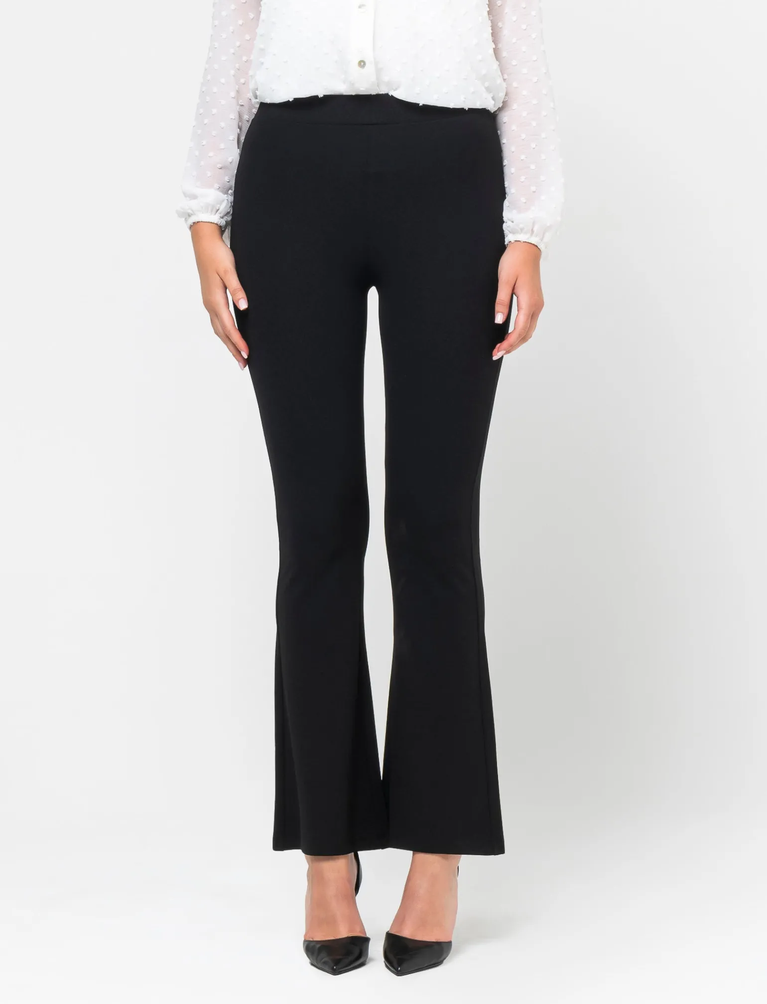 Donna Piazza Italia Donna | Pantaloni<Pantalone flare in tessuto scuba con elastico in vita -