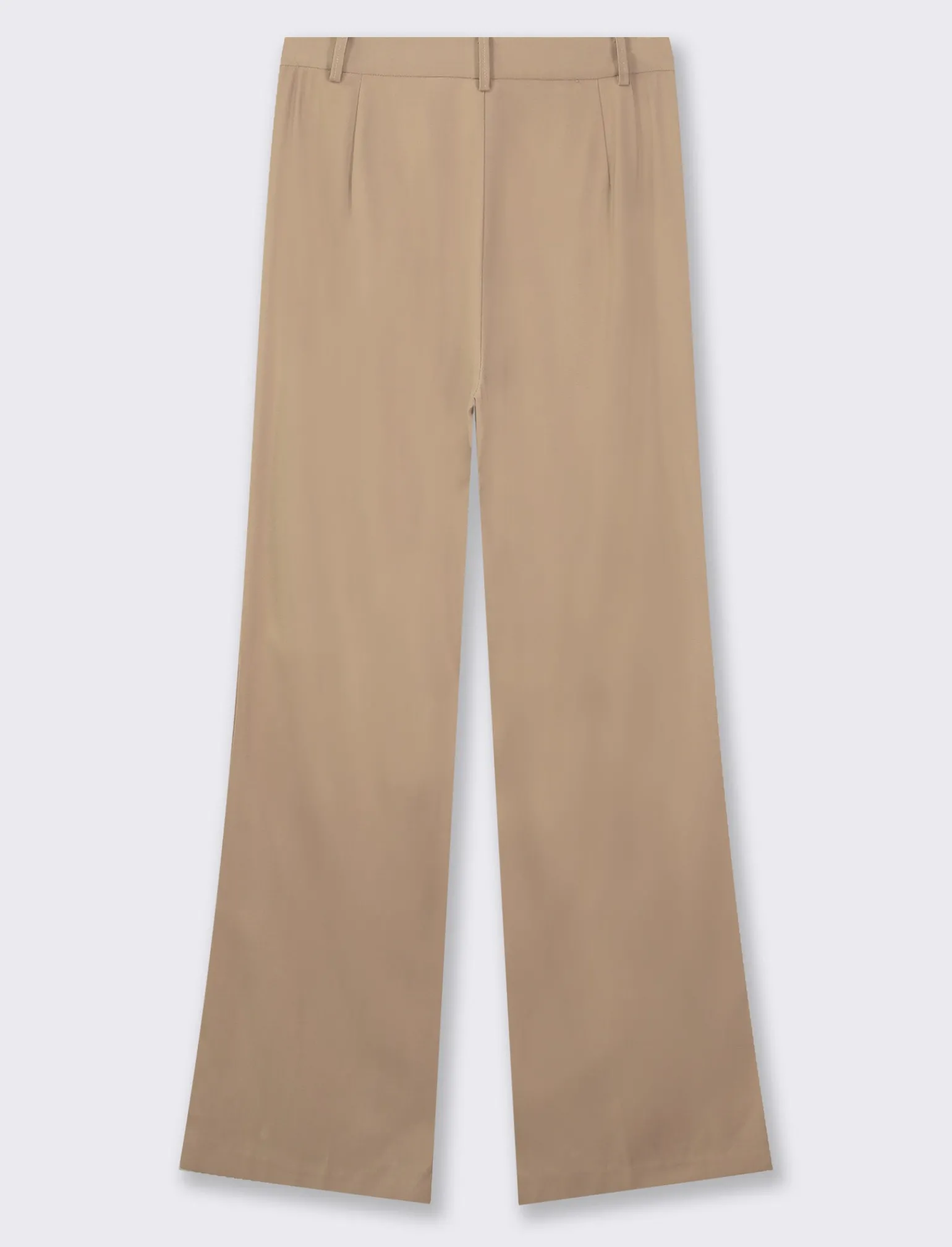 Donna Piazza Italia Pantaloni<Pantalone fromale modello a palazzo in tessuto fluido - castoro