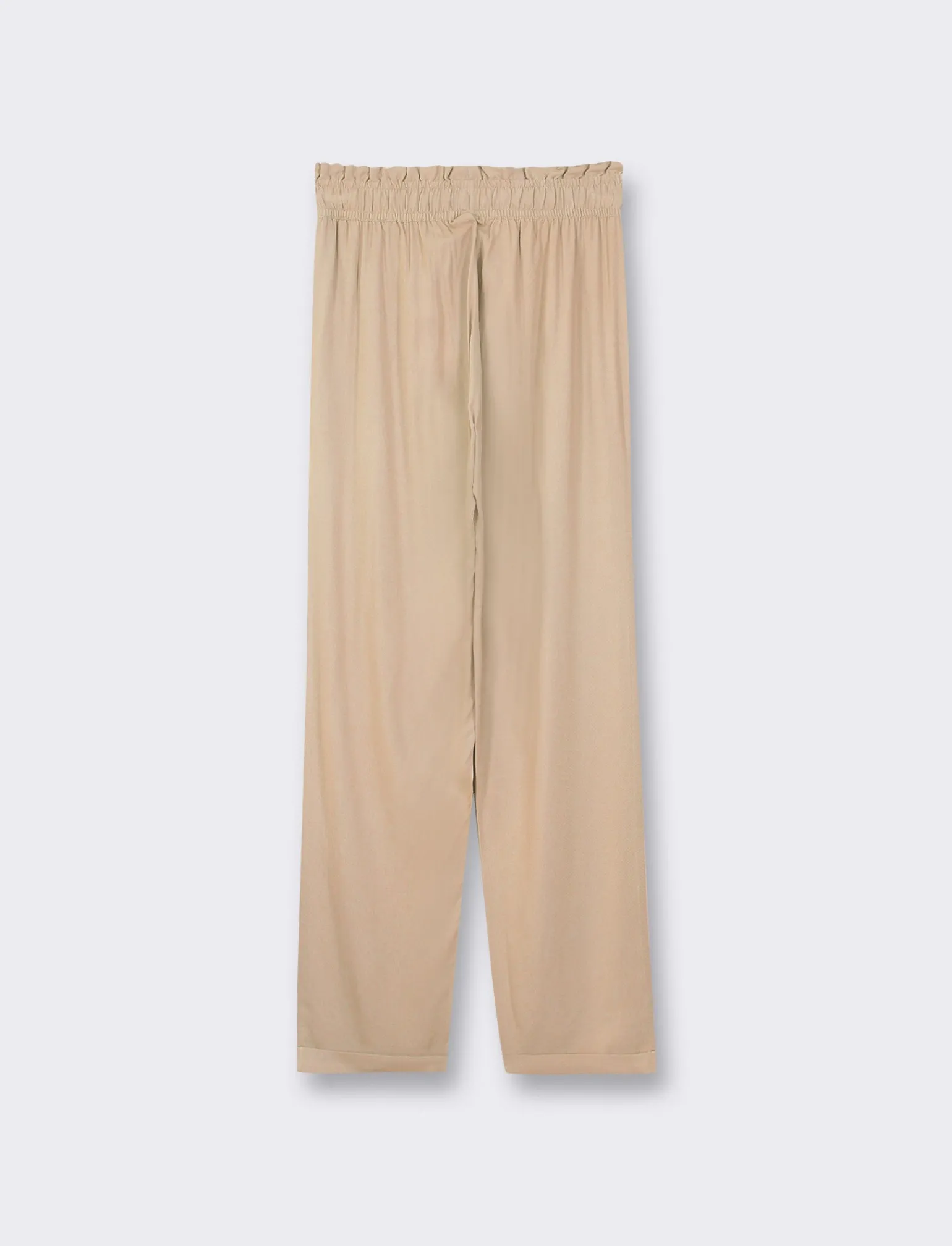 Donna Piazza Italia Donna<Pantalone in tessuto leggero con fusciacca ed elastico - fieno