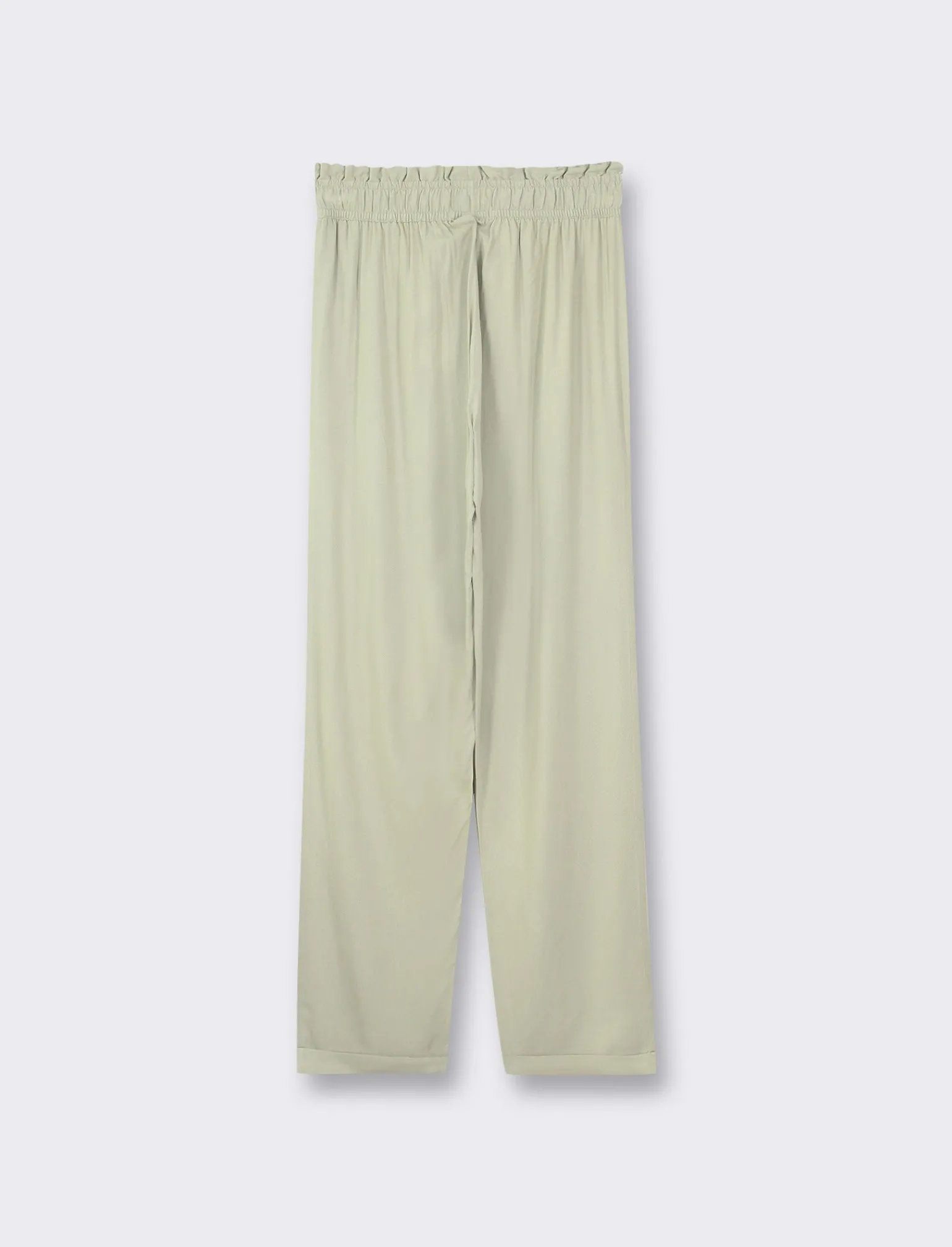 Donna Piazza Italia Donna<Pantalone in tessuto leggero con fusciacca ed elastico - salvia