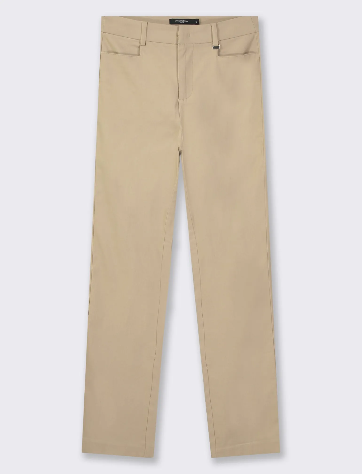 Donna Piazza Italia Donna | Pantaloni<Pantalone modello classico vestibilità slim con chiusura ganci e zip - Beige corda