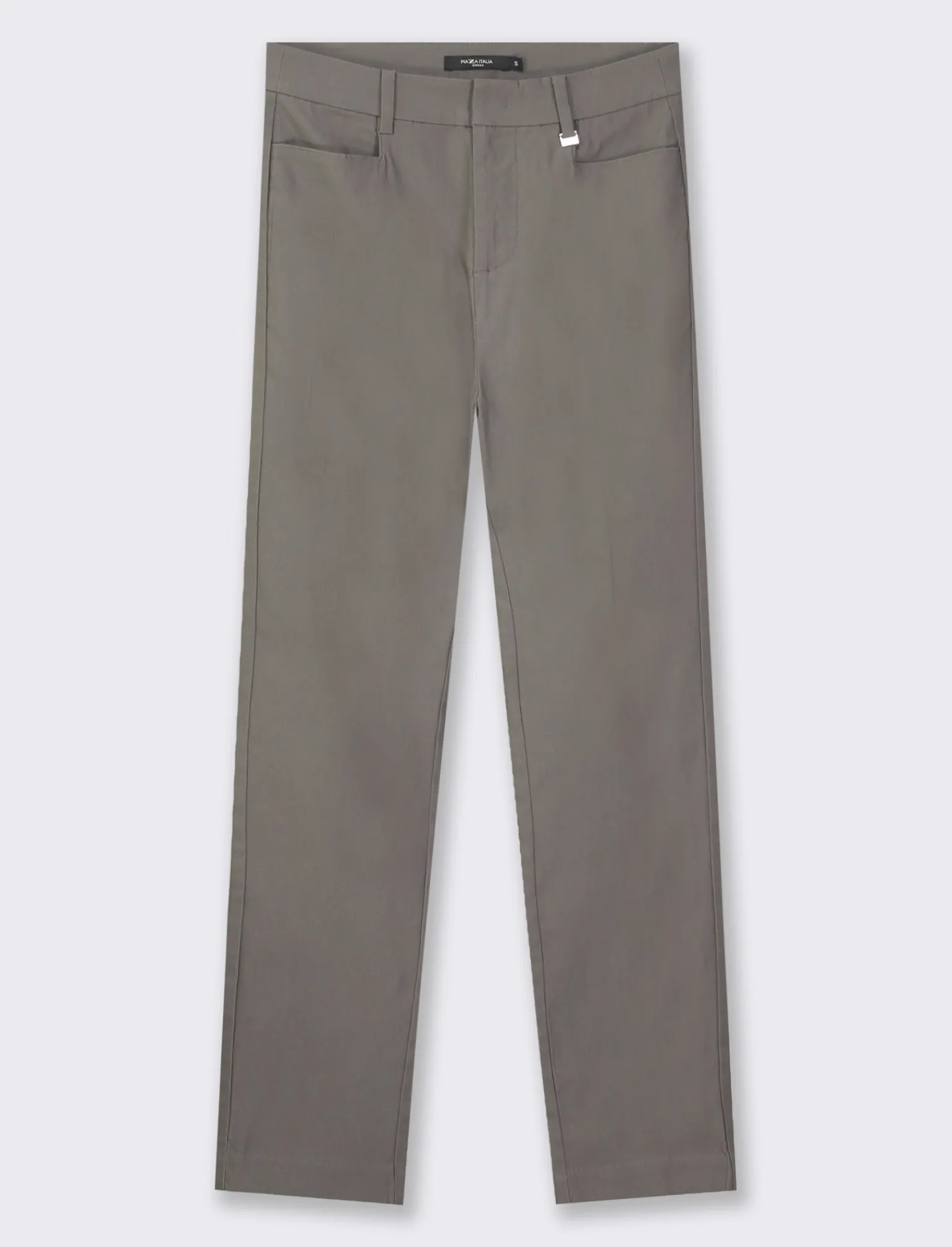 Donna Piazza Italia Donna | Pantaloni<Pantalone modello classico vestibilità slim con chiusura ganci e zip - piombo