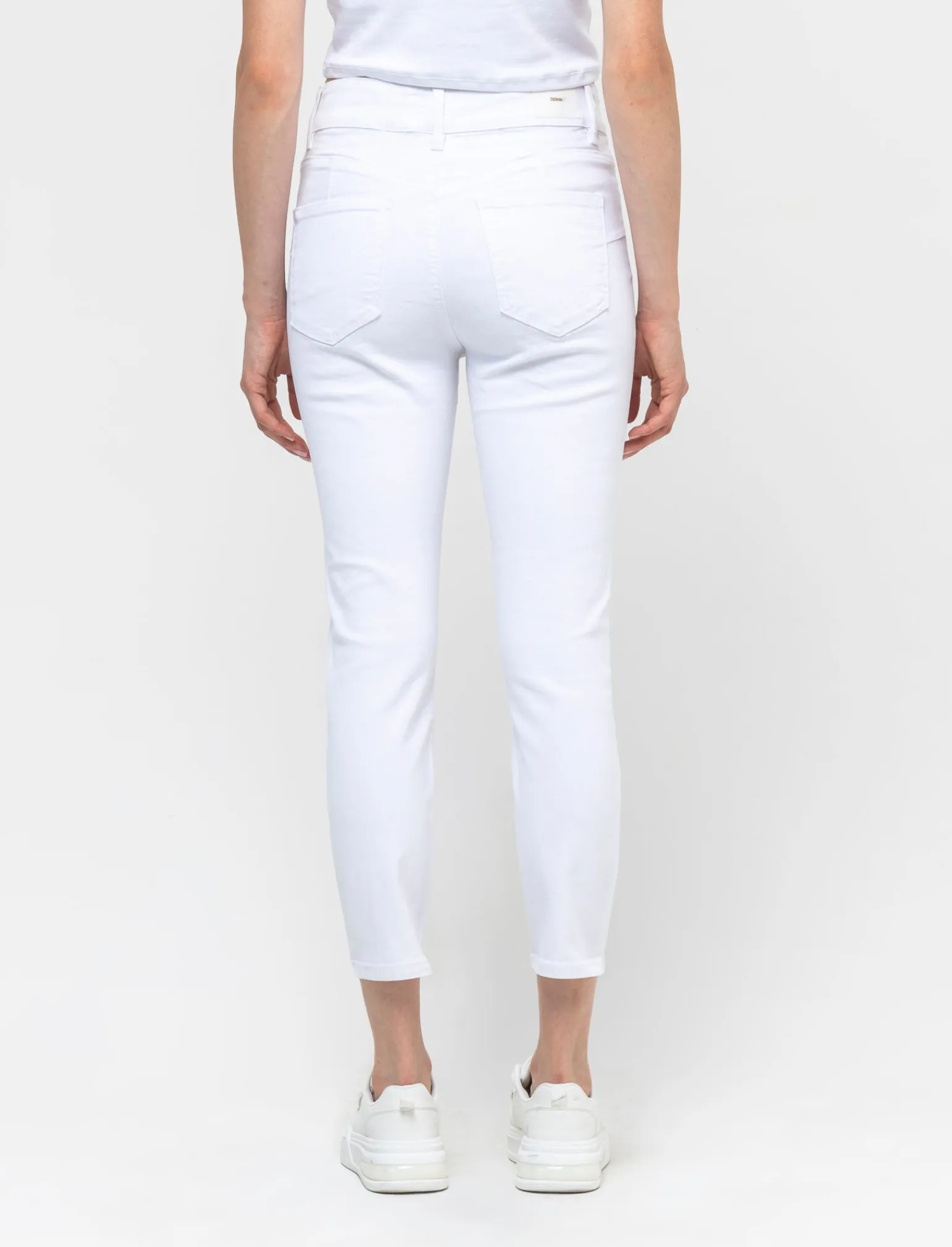 Donna Piazza Italia Jeans<Pantalone skinny colorato vita alta crop e bustino -