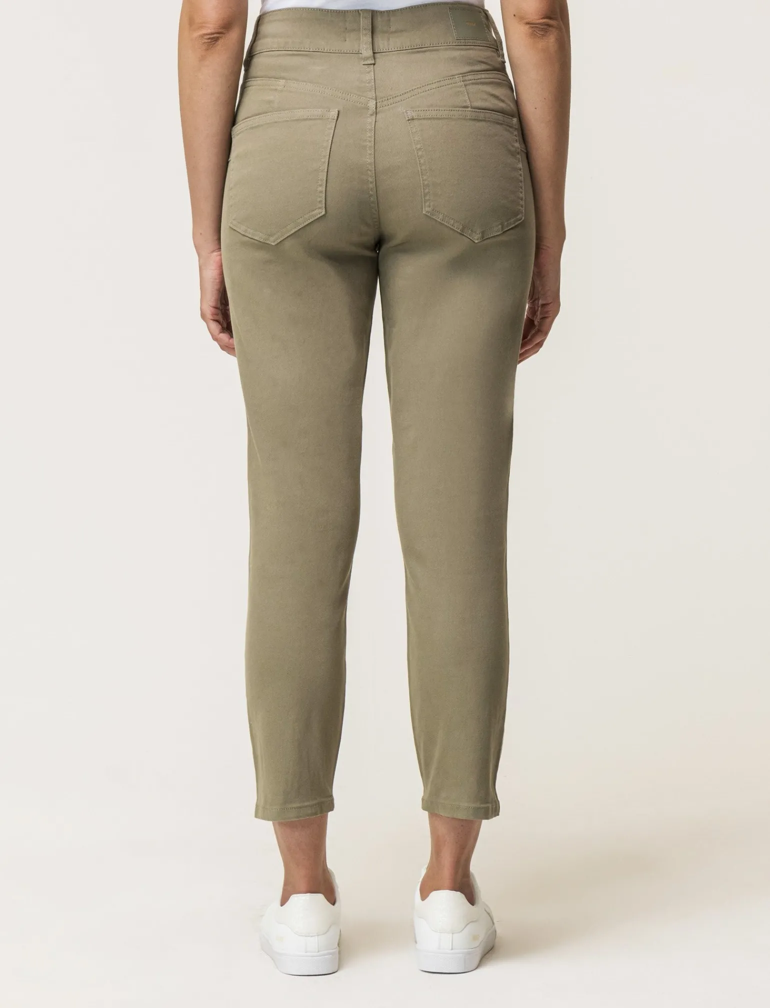 Donna Piazza Italia Jeans<Pantalone skinny colorato vita alta crop e bustino - salvia