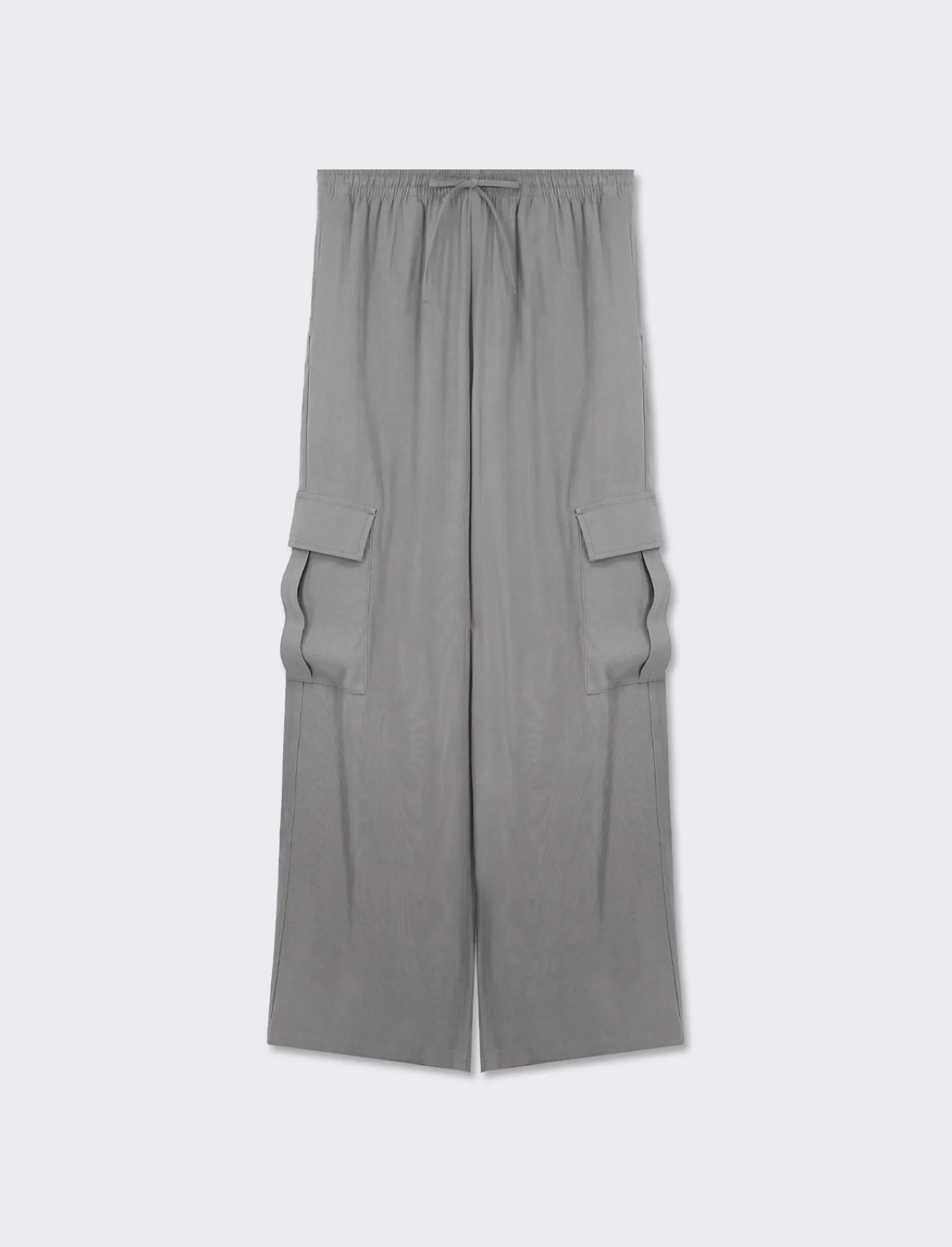Donna Piazza Italia Donna | Pantaloni<Pantalone straight modello jogger con vita elastica regolabile e tasconi applicati - piombo