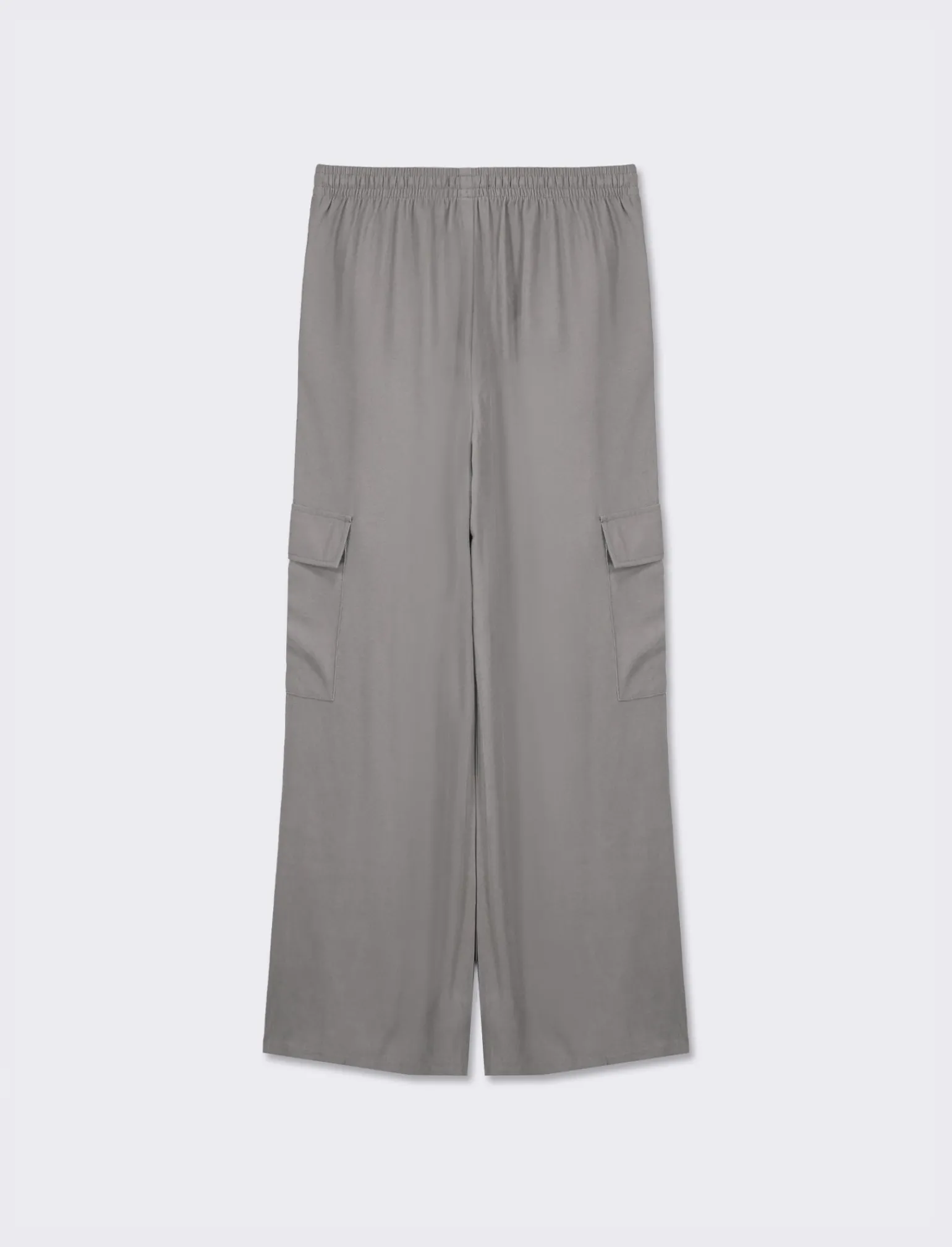 Donna Piazza Italia Donna | Pantaloni<Pantalone straight modello jogger con vita elastica regolabile e tasconi applicati - piombo