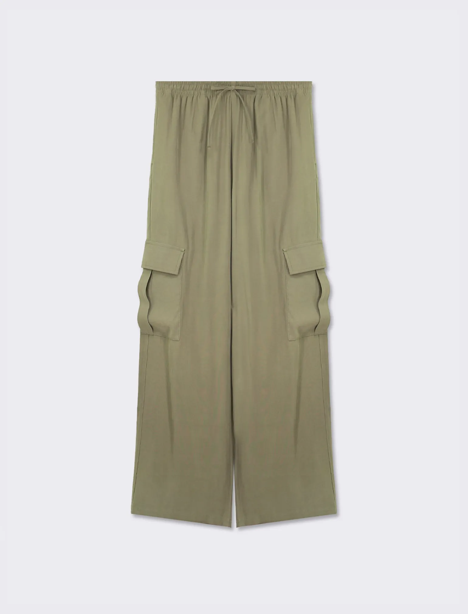 Donna Piazza Italia Donna | Pantaloni<Pantalone straight modello jogger con vita elastica regolabile e tasconi applicati - Kaky 1