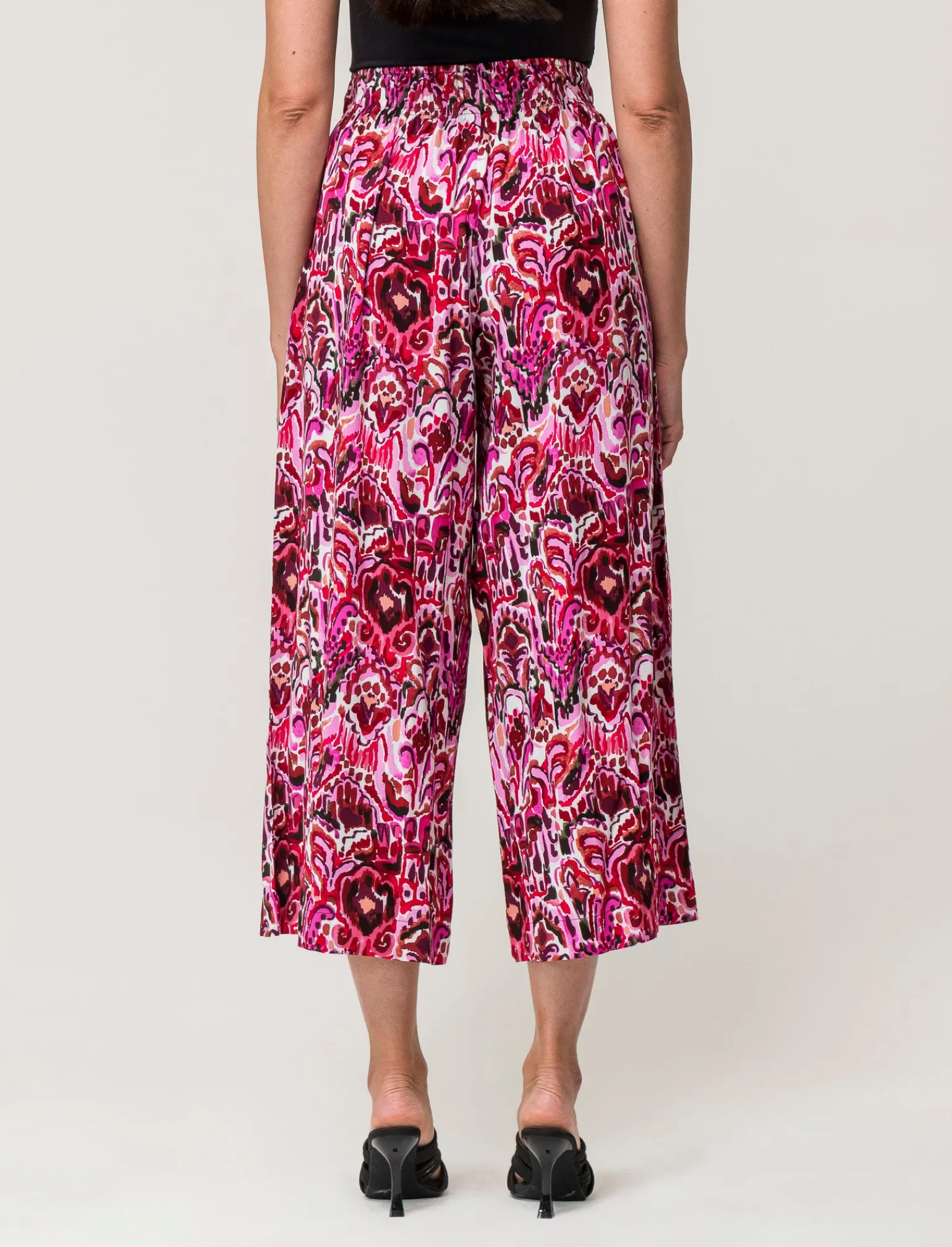 Donna Piazza Italia Pantaloni<Pantalone vestibilità culotte con elastico in vita in visocosa stampato - var 2