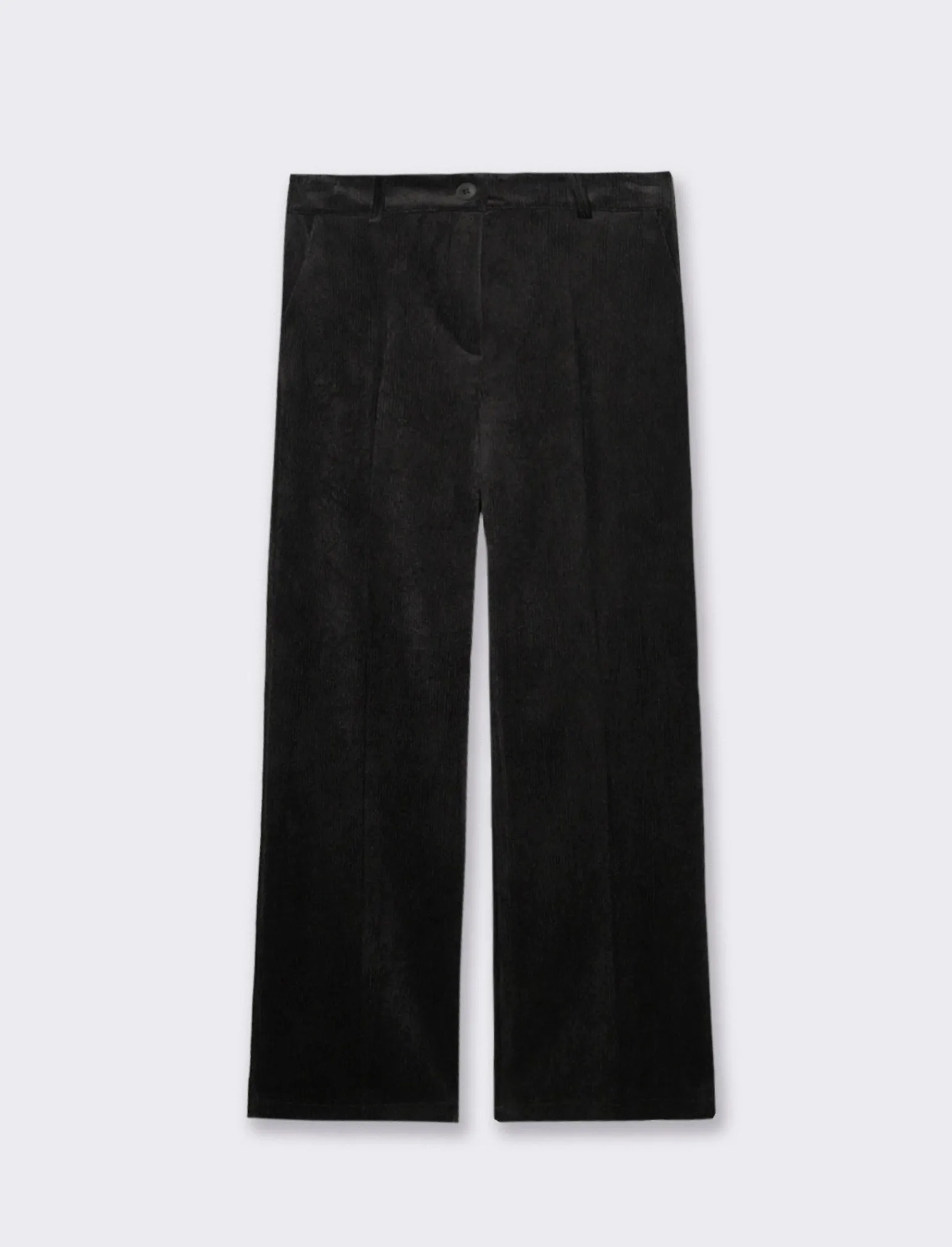 Donna Piazza Italia Pantaloni<Pantalone vita alta a coste con tessuto effetto velluto -