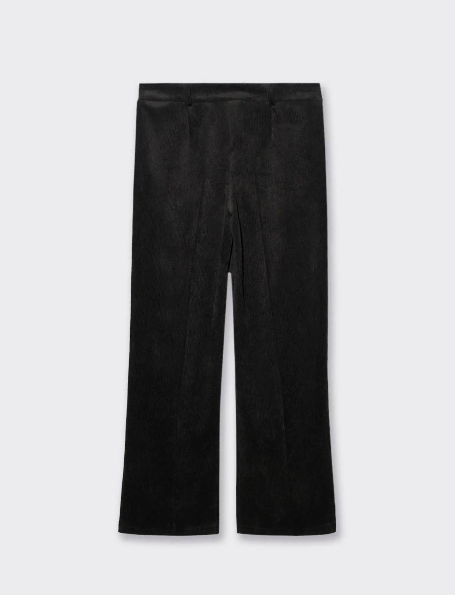 Donna Piazza Italia Pantaloni<Pantalone vita alta a coste con tessuto effetto velluto -
