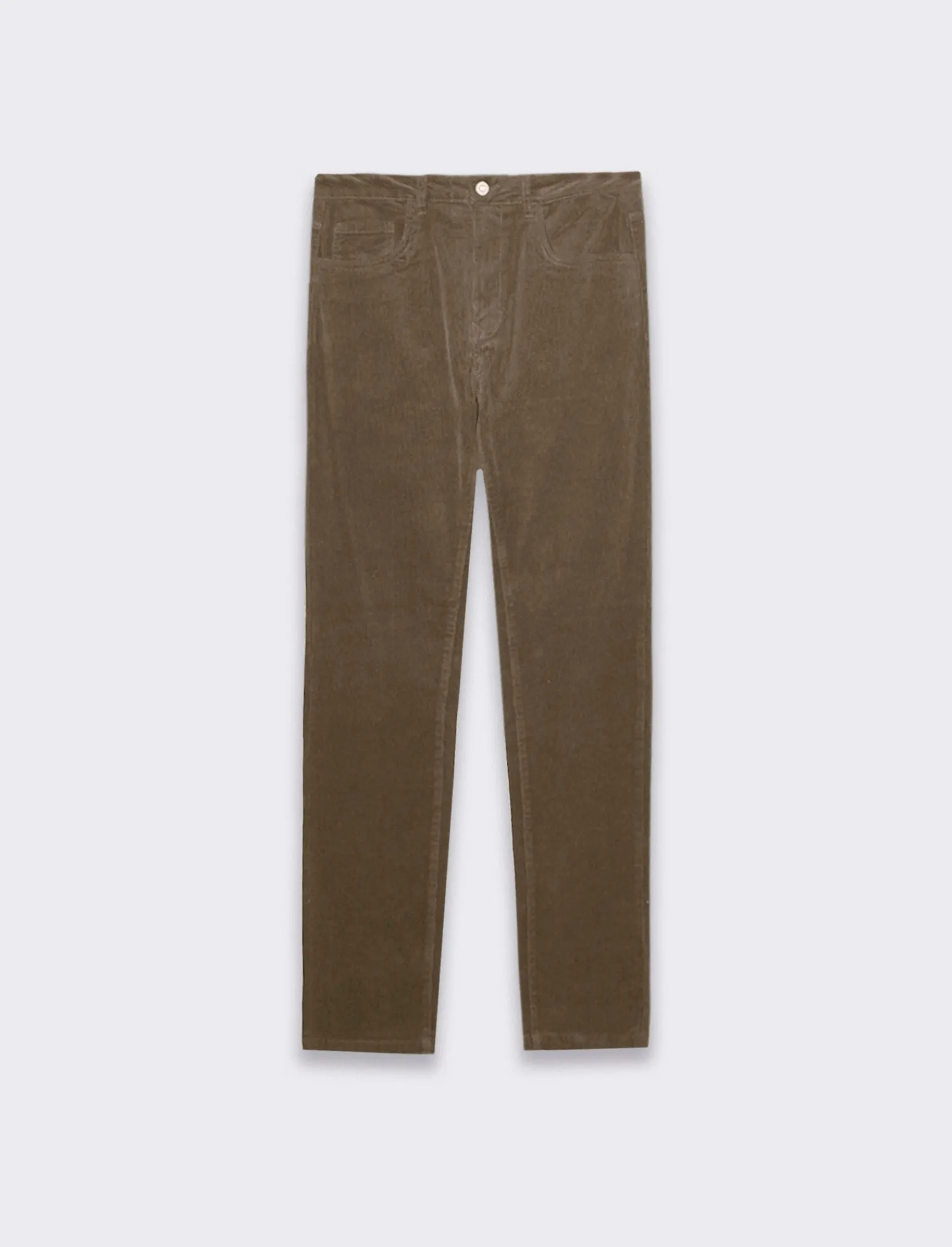 Uomo Piazza Italia Pantaloni<Pantaloni 5 tasche in velluto a coste, regular fit - kaki