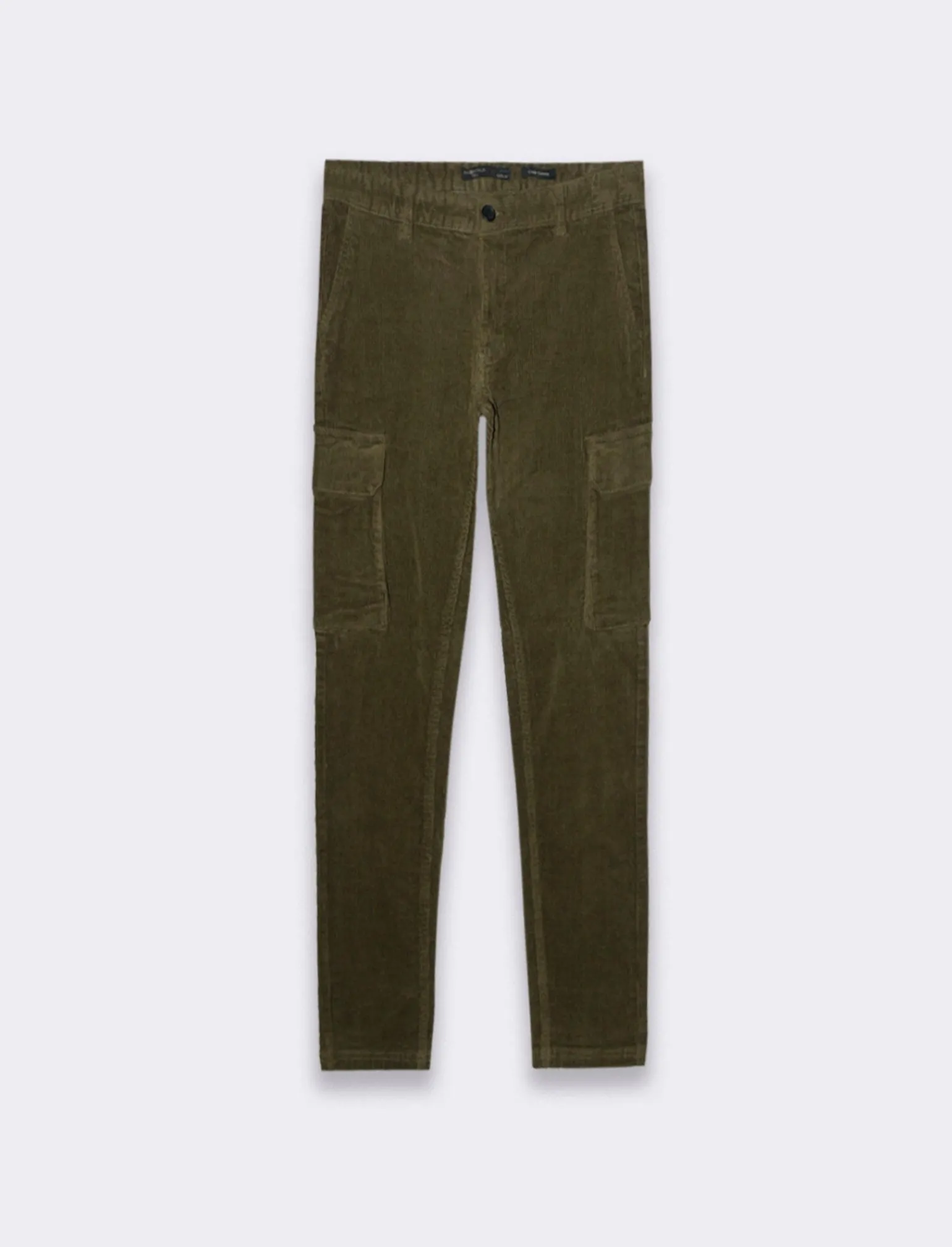 Uomo Piazza Italia Pantaloni<Pantaloni cargo in velluto a coste tapered fit con tasche a toppa posteriori - militare