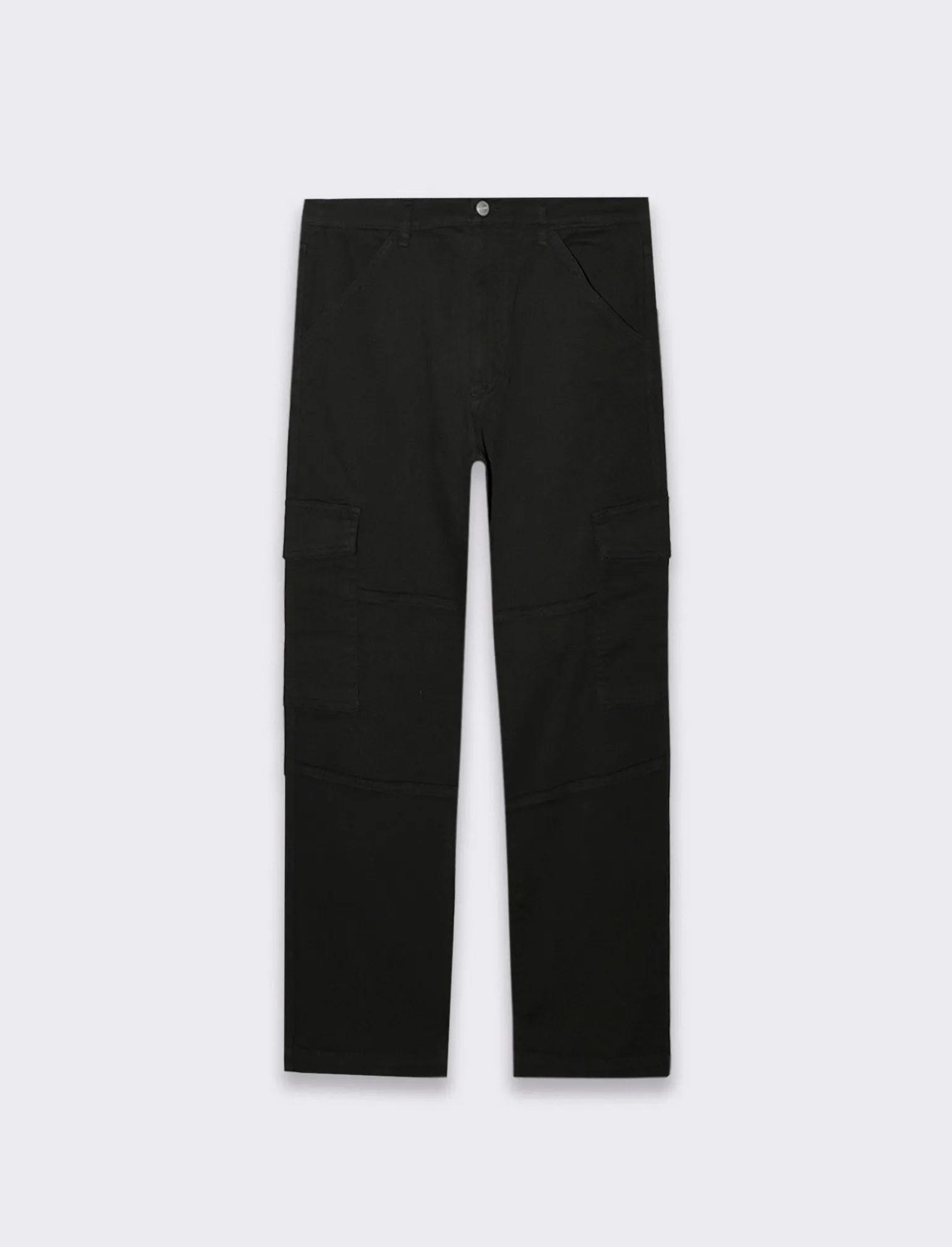 Uomo Piazza Italia Uomo | Pantaloni<Pantaloni cargo straight fit con tasche anteriori e a toppa posteriori - Nero