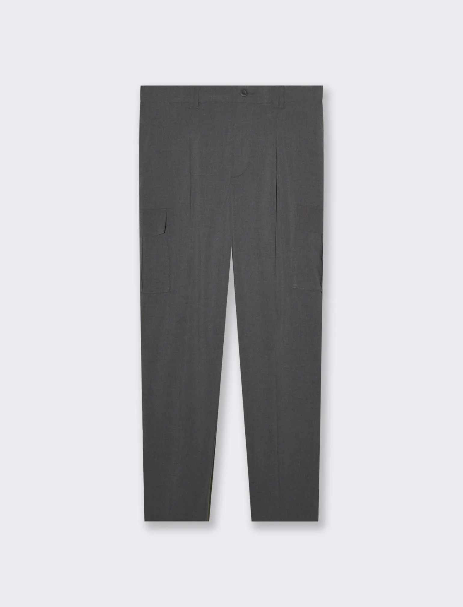 Uomo Piazza Italia Uomo | Pantaloni&lt;Pantaloni chino con vita semi elasticizzatacon pinces sul davanti - Antracite melange