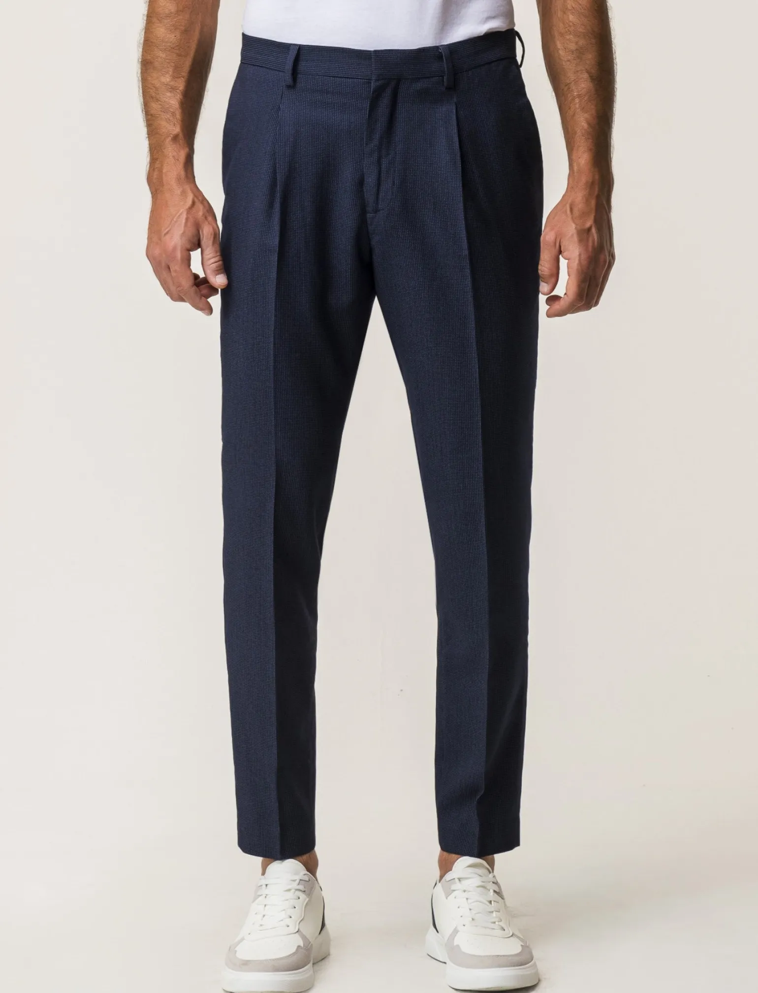 Uomo Piazza Italia Uomo | Pantaloni<Pantaloni formal fit con tasche a filetto posteriori e chiusura anteriore con cerniera e bottone -