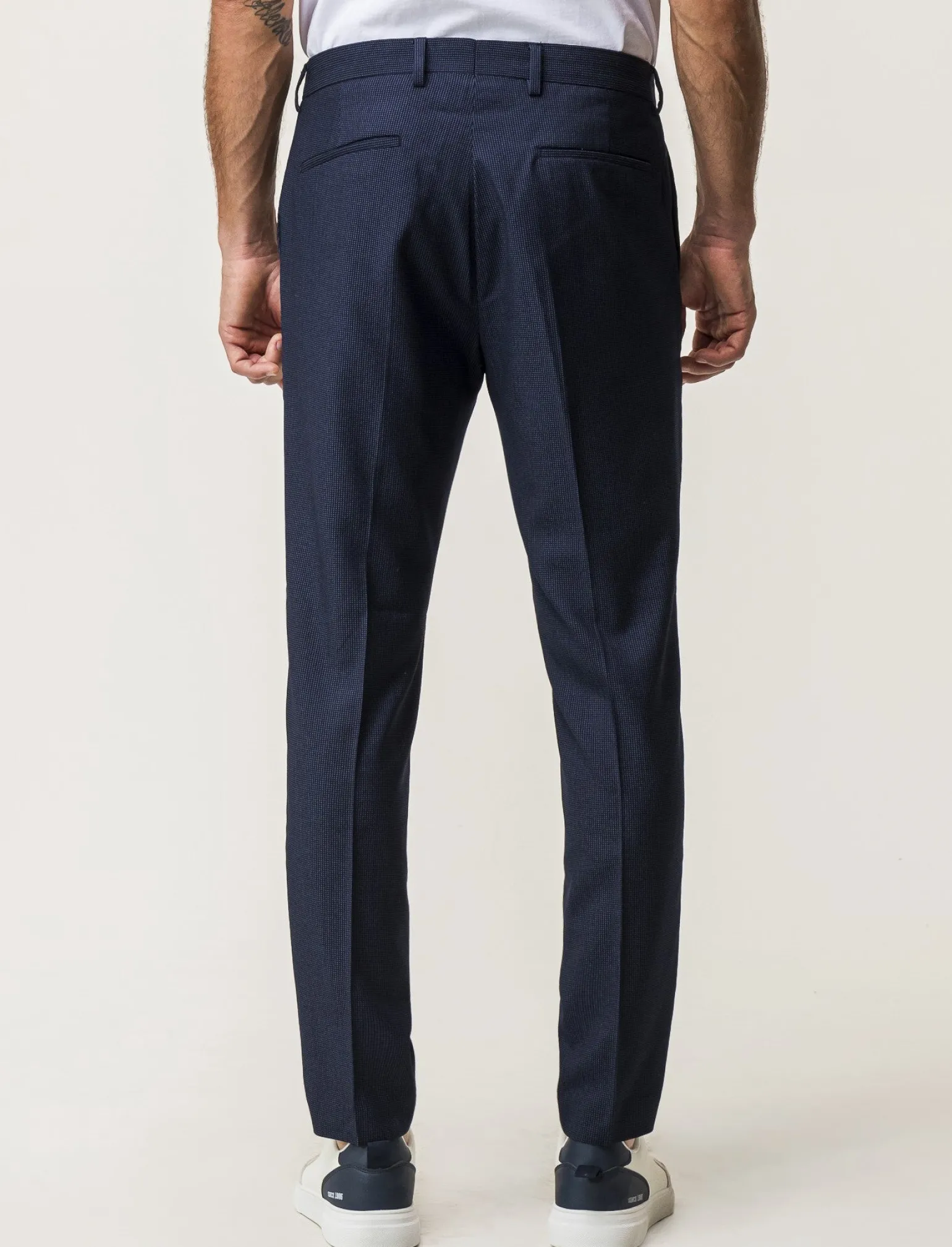 Uomo Piazza Italia Uomo | Pantaloni<Pantaloni formal fit con tasche a filetto posteriori e chiusura anteriore con cerniera e bottone -