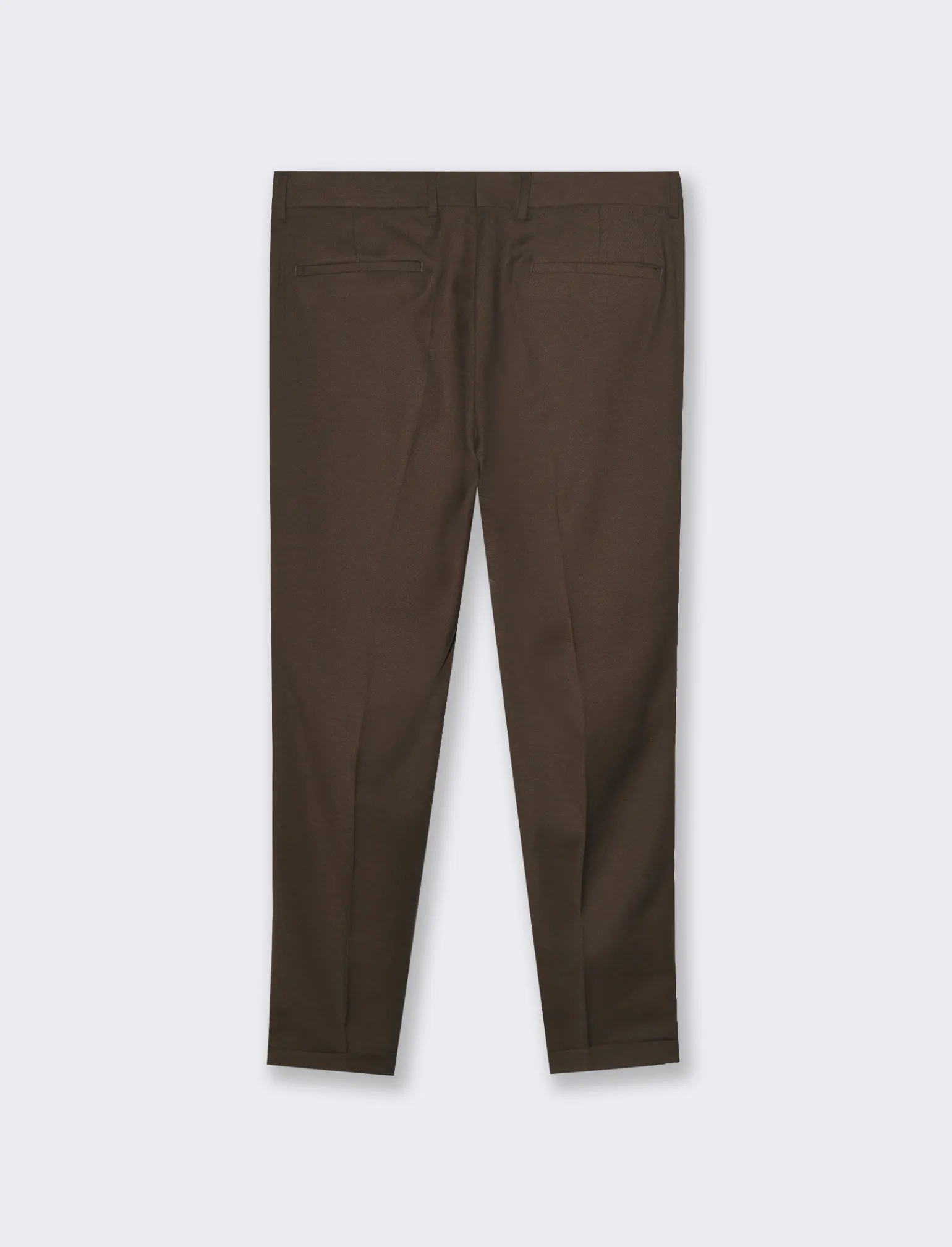 Uomo Piazza Italia Uomo | Pantaloni<Pantaloni formal fit in tessuto diagonale - Moro