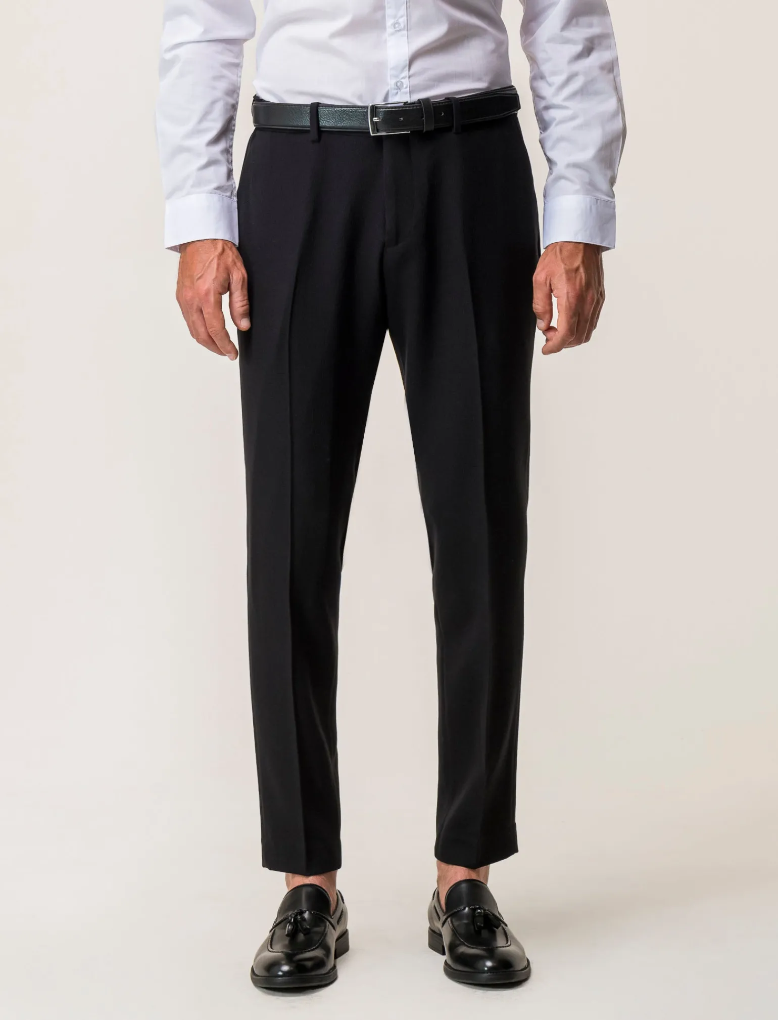 Uomo Piazza Italia Uomo | Pantaloni<Pantaloni formal fit in tessuto operato -