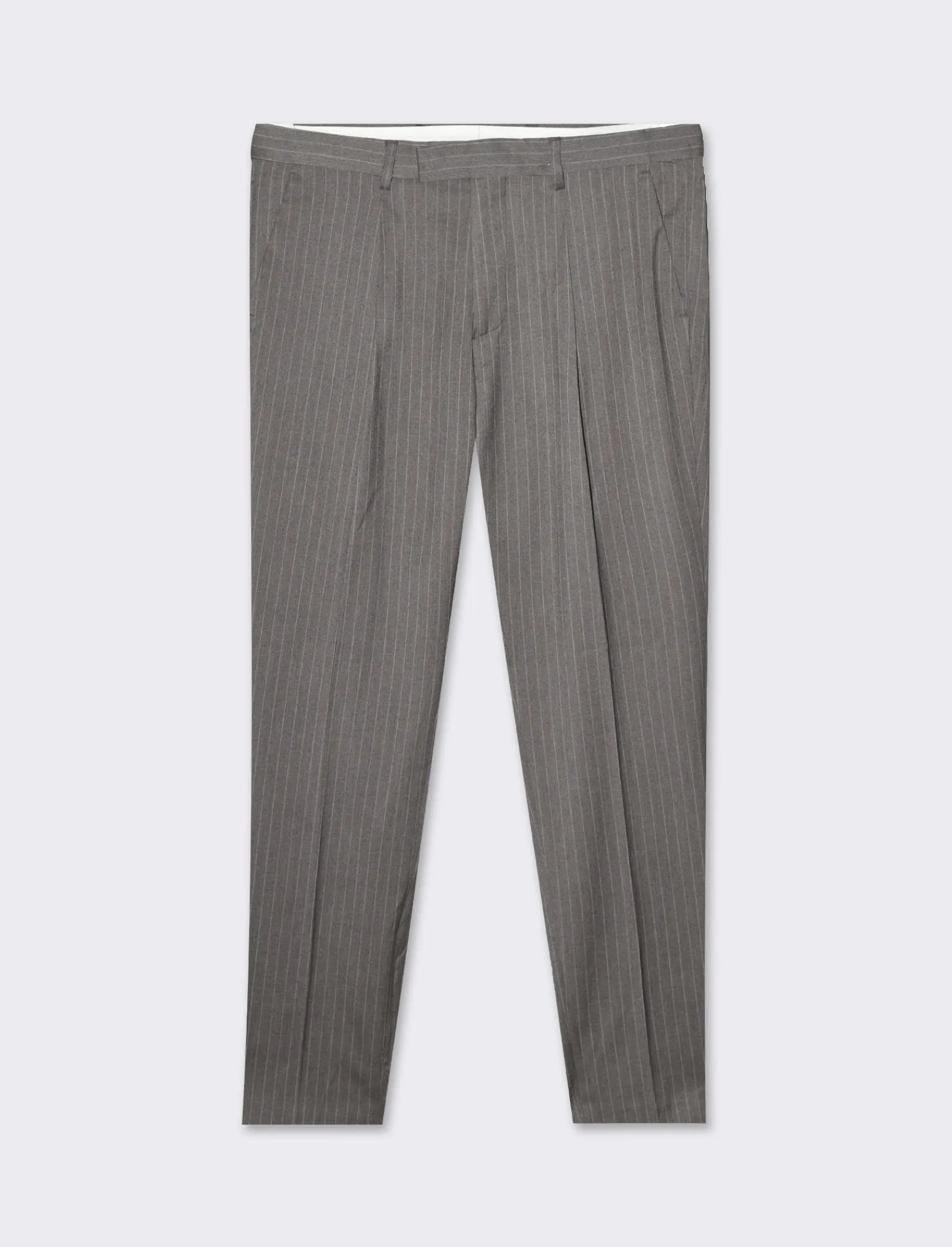 Uomo Piazza Italia Uomo | Pantaloni<Pantaloni formal fit tessuto fantasia gessata - tortora