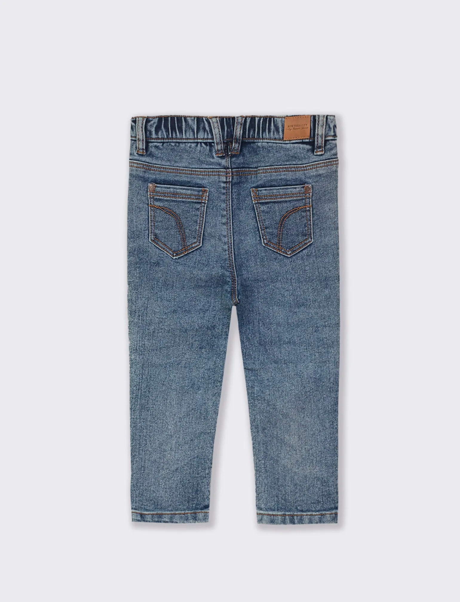 Piazza Italia Neonato | Jeans<Pantaloni in denim basico con elastico regolabile e chiusura con bottone a pressione - Denim