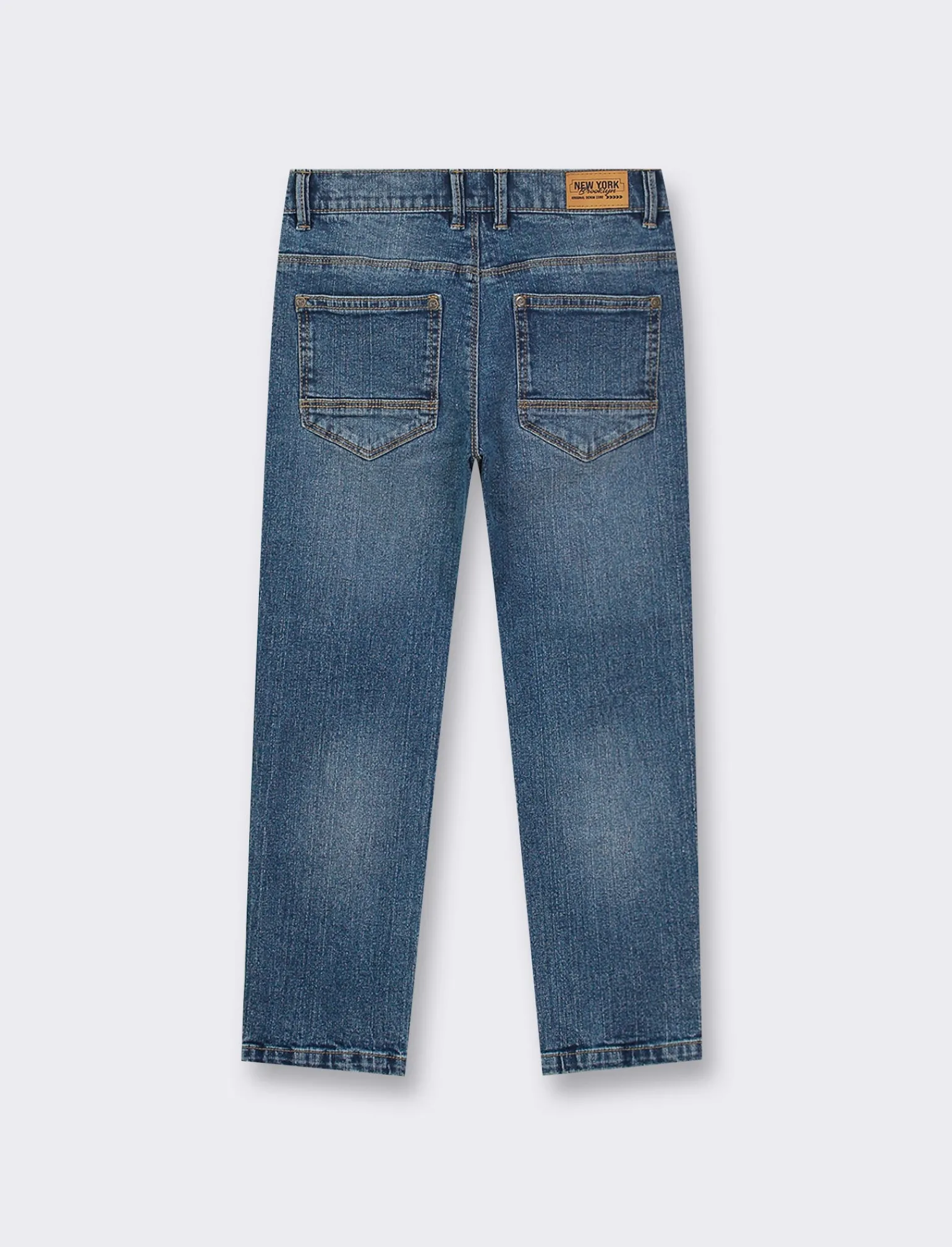 Bambino Piazza Italia Bambino | Jeans<Pantaloni in denim regular fit, elastico regolabile in vita, con rotture frontali - Denim