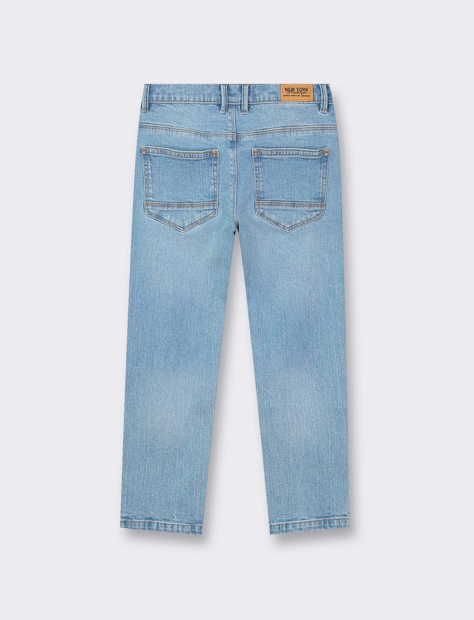 Bambino Piazza Italia Bambino | Jeans<Pantaloni in denim regular fit, elastico regolabile in vita, con rotture frontali - Denim chiaro