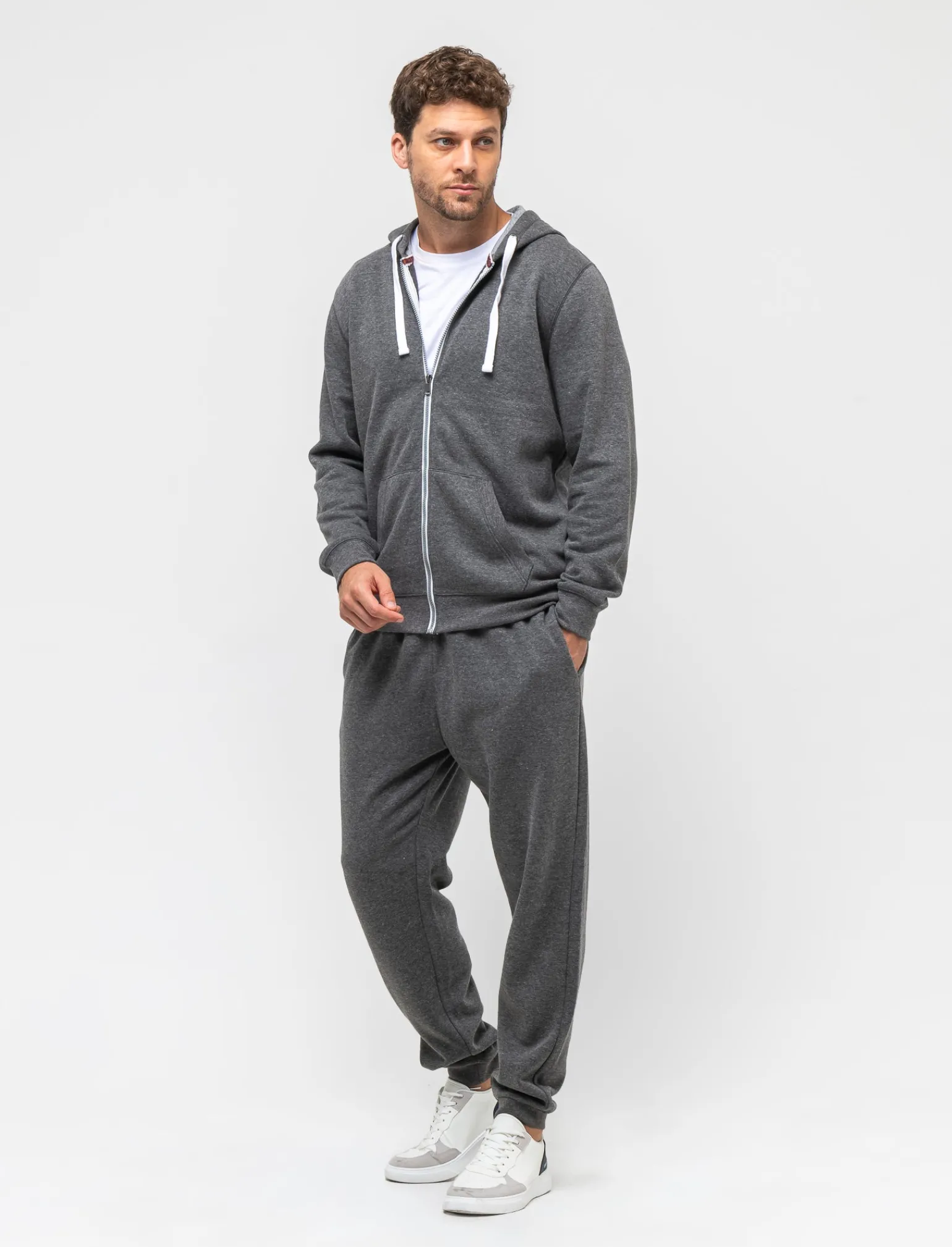 Uomo Piazza Italia Pantaloni<Pantaloni in felpa in misto cotone garzato melange regular fit -